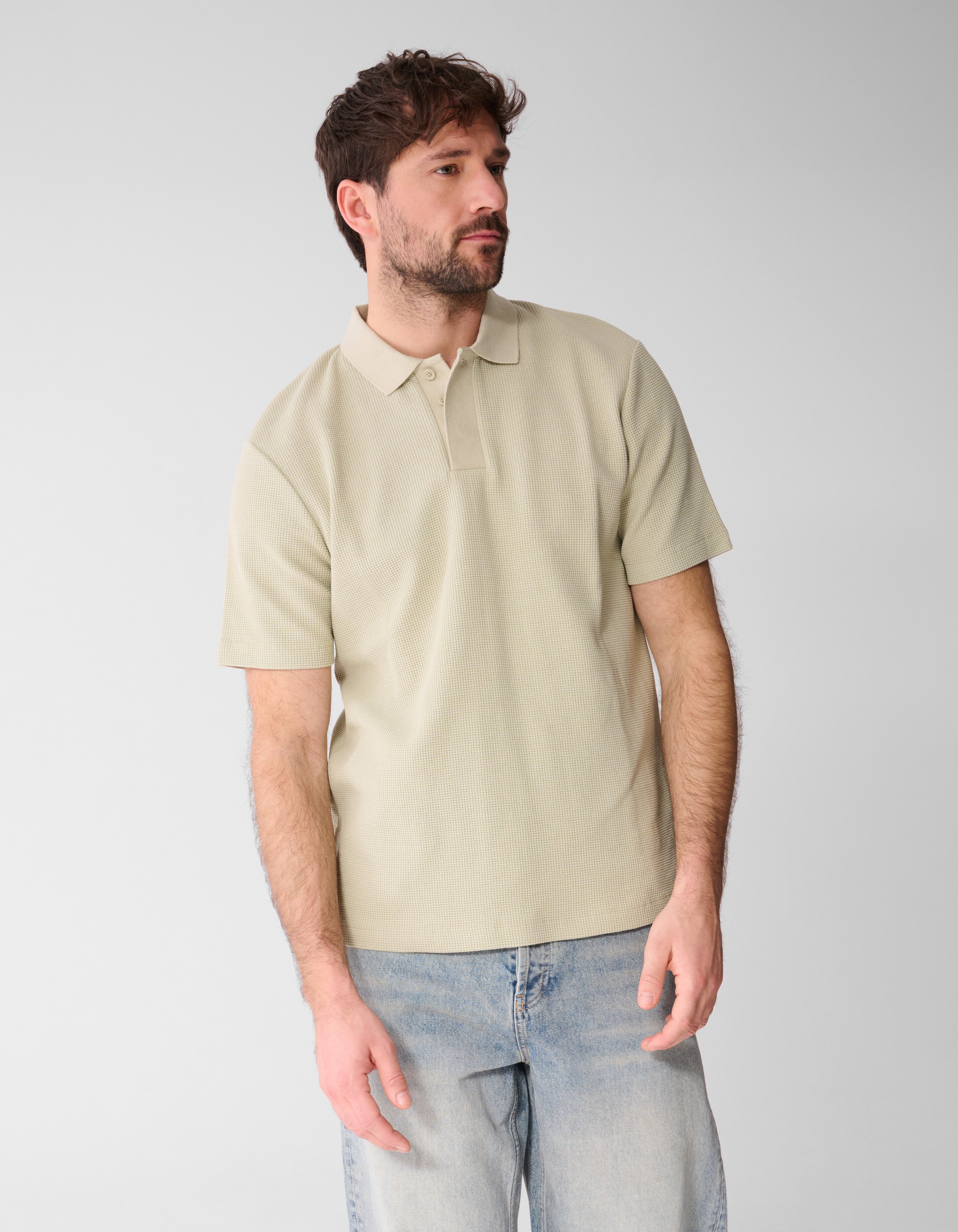Waffle Polo Lichtgroen SHOEBY MEN