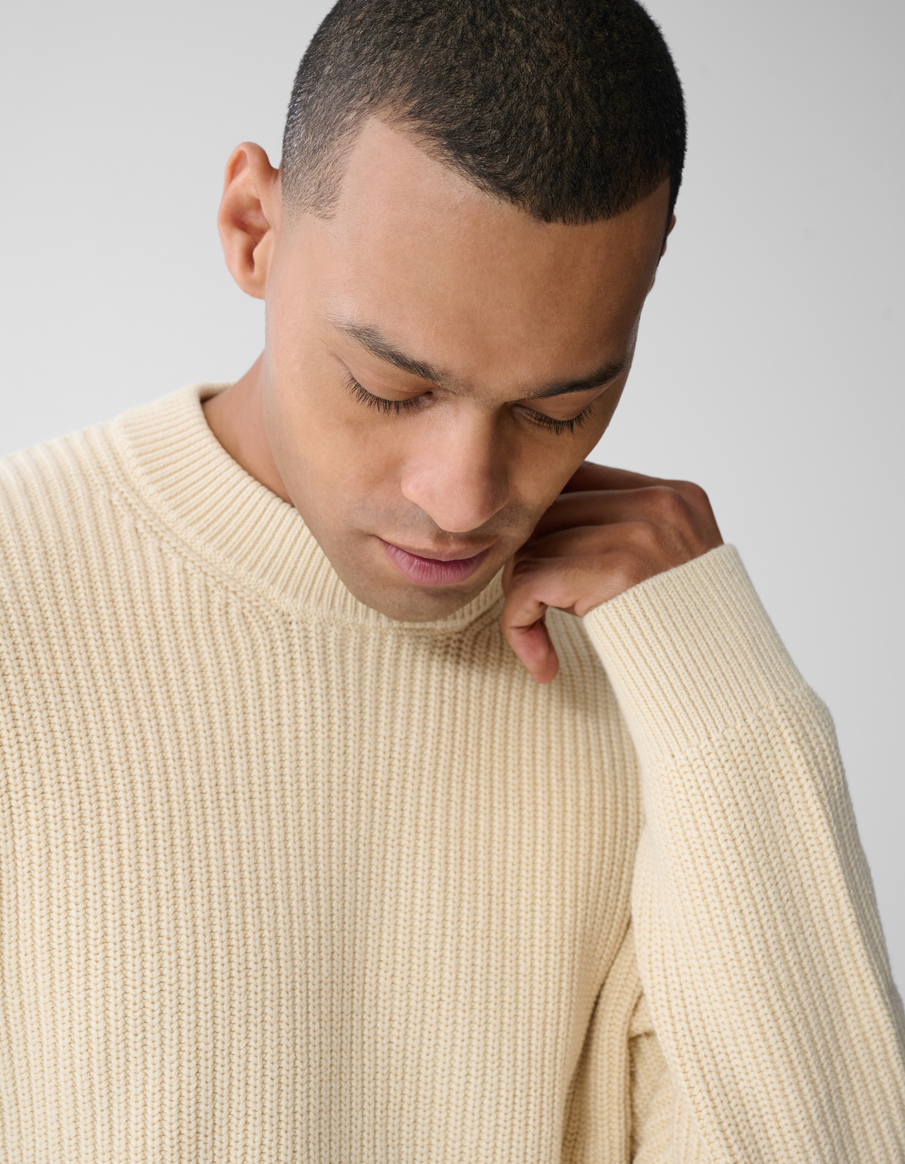 Crewneck Knit Trui Zand SHOEBY MEN