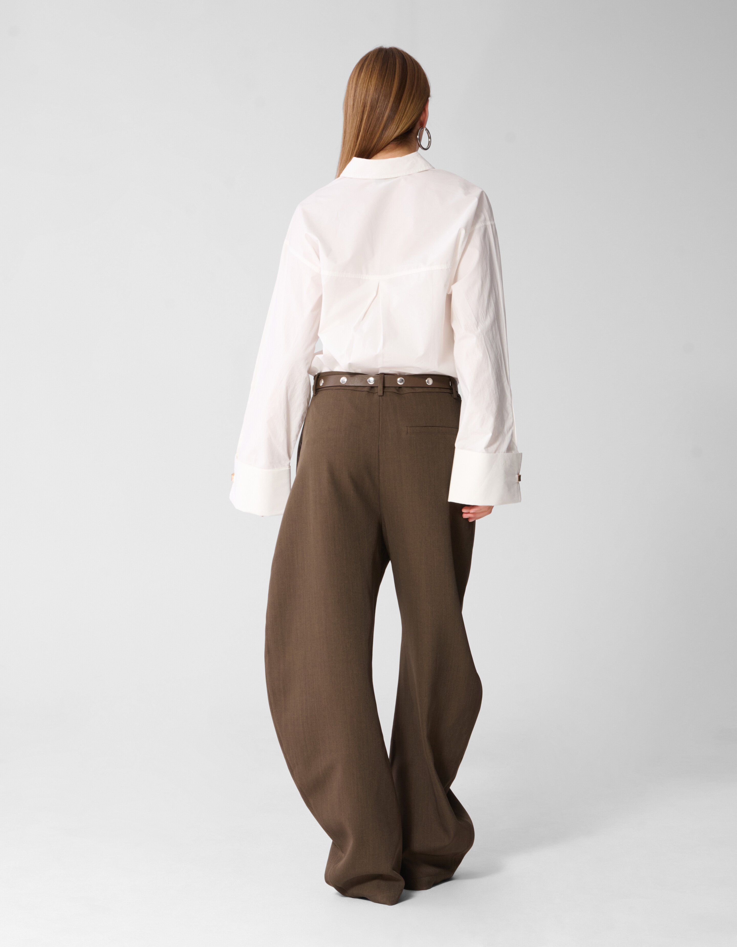 Curved Wide leg Fit Broek Bruin SHOEBY WOMEN