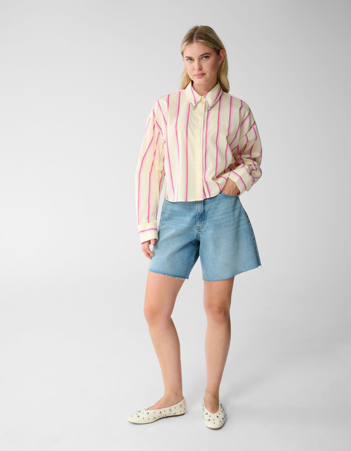 Stripe Blouse Lichtgeel SHOEBY WOMEN