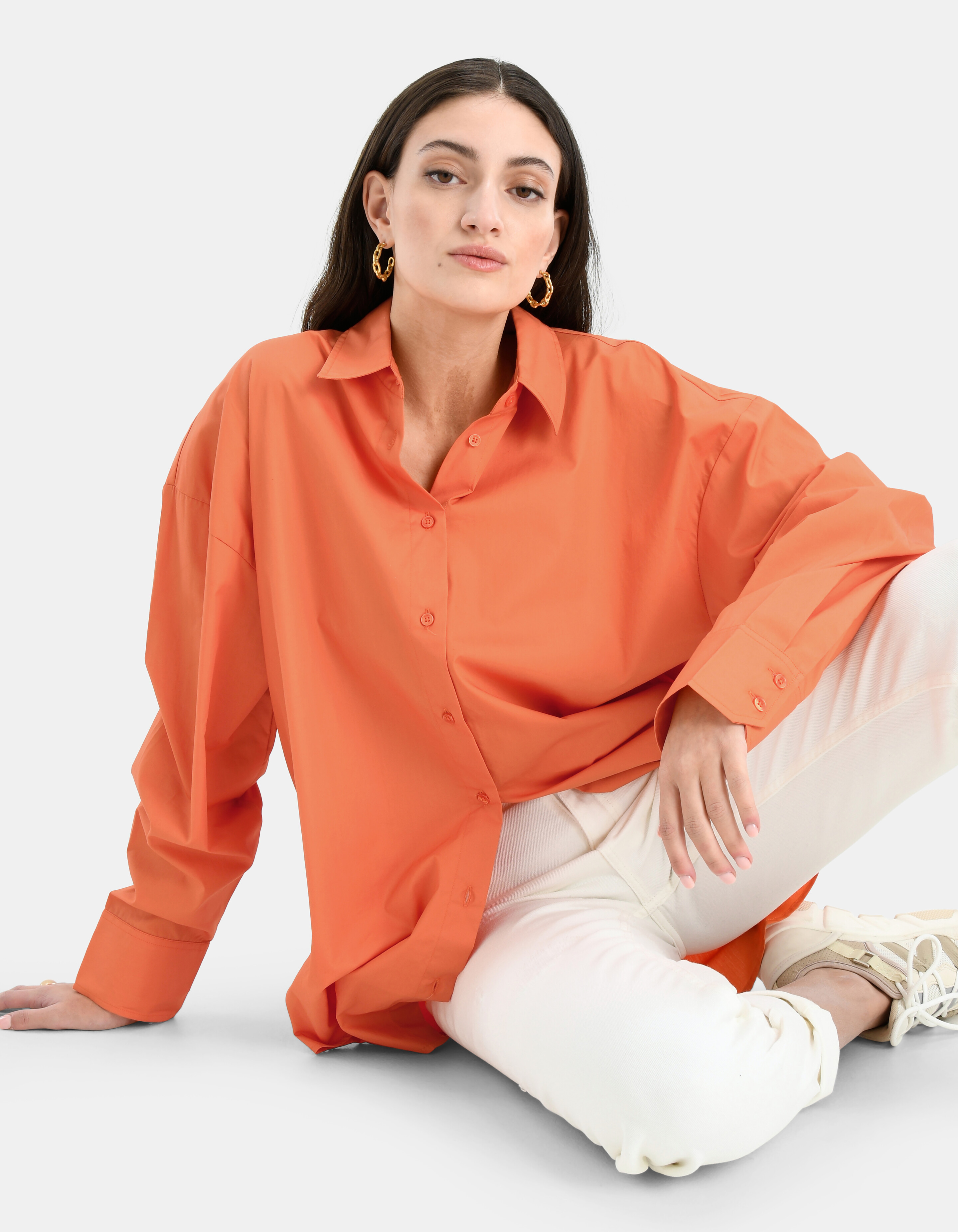 Classic Poplin Blouse Oranje EKSEPT