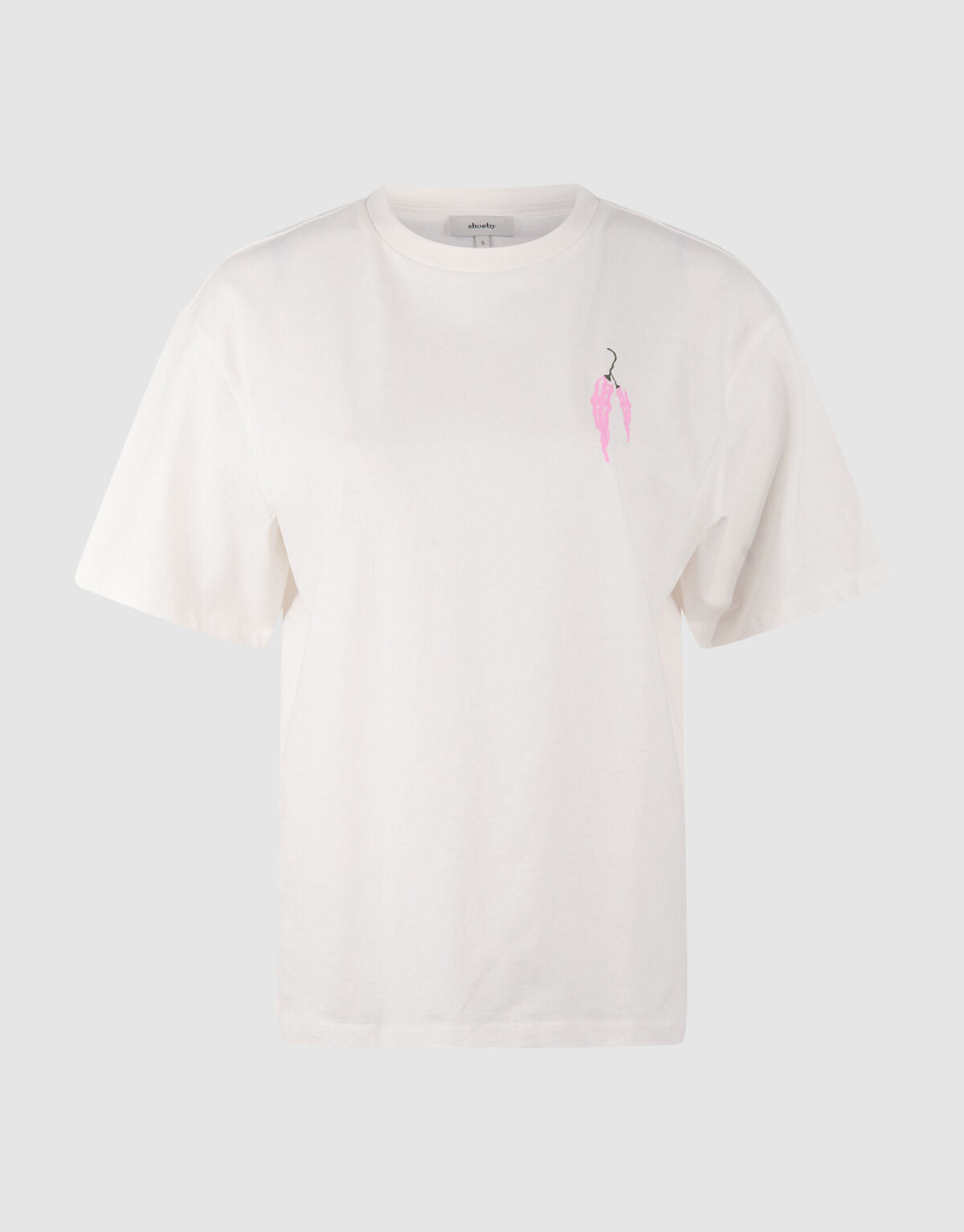 Pepper Artwork T-shirt Gebroken Wit SHOEBY WOMEN