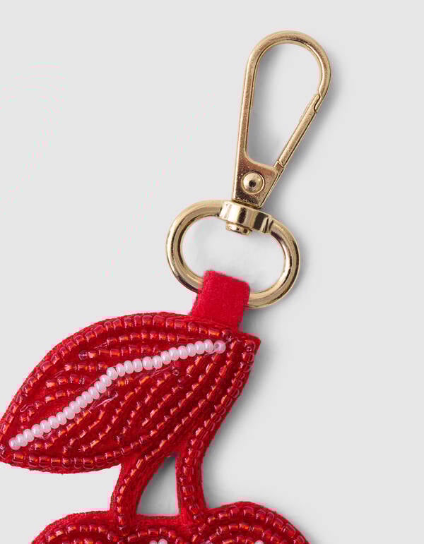 Beaded Cherry Bagcharm Rood SHOEBY ACCESSOIRES