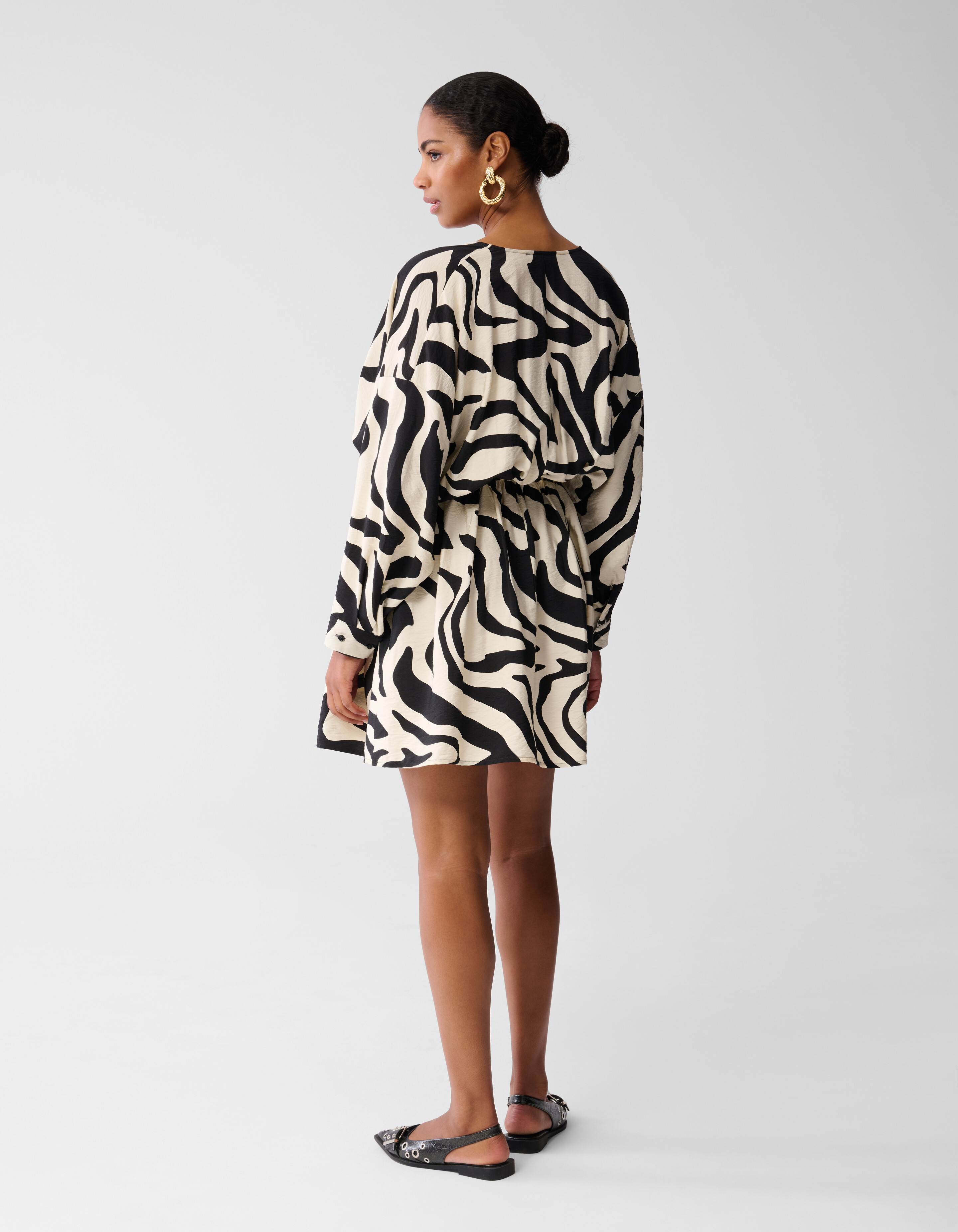 Zebra Mini Jurk Zwart SHOEBY WOMEN