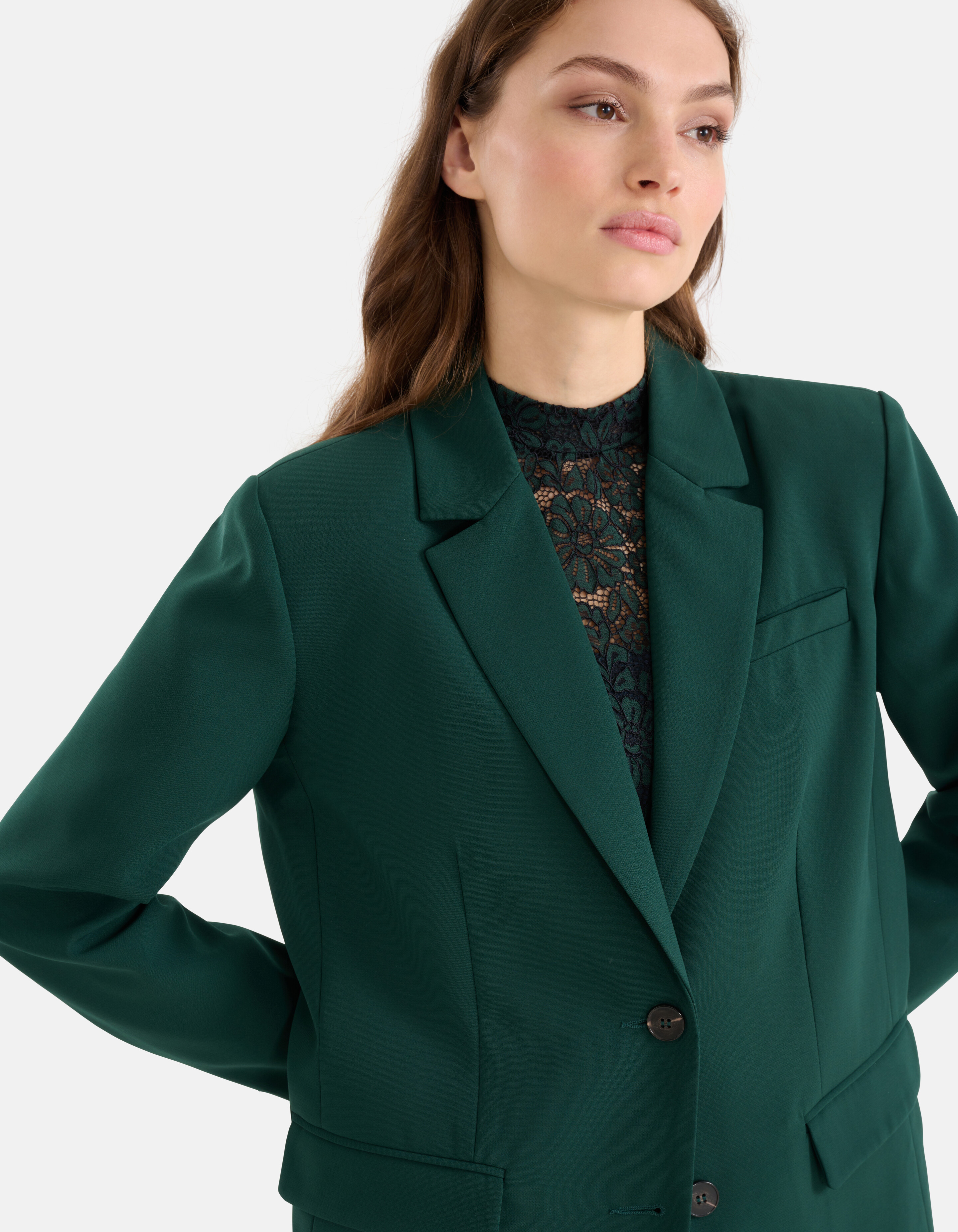 Oversized Basis Blazer Donkergroen SHOEBY WOMEN