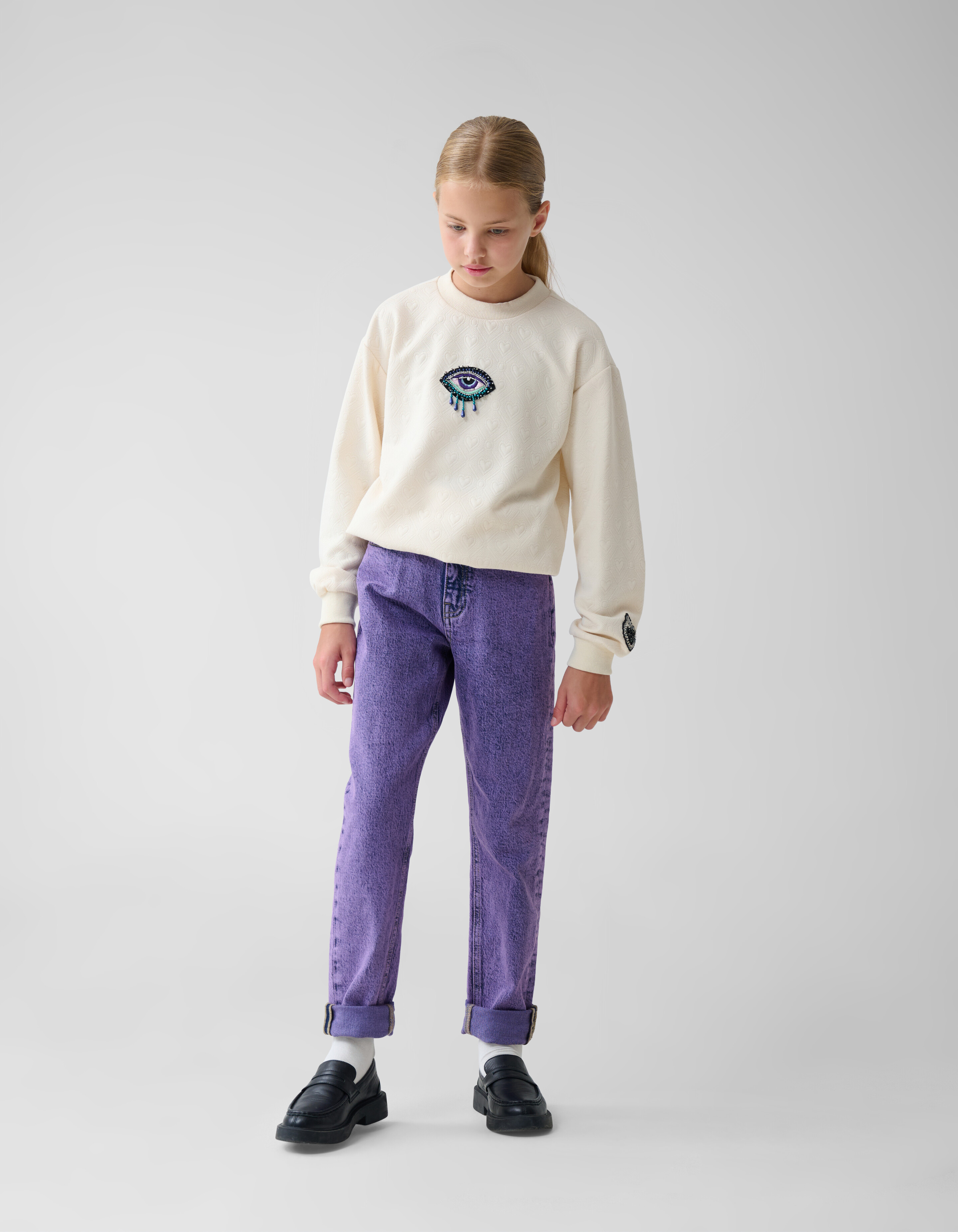 Tapered Fit Jeans Washed Paars SHOEBY GIRLS