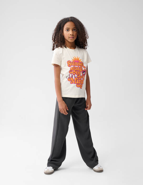 Glitter Artwork T-shirt Gebroken Wit SHOEBY GIRLS