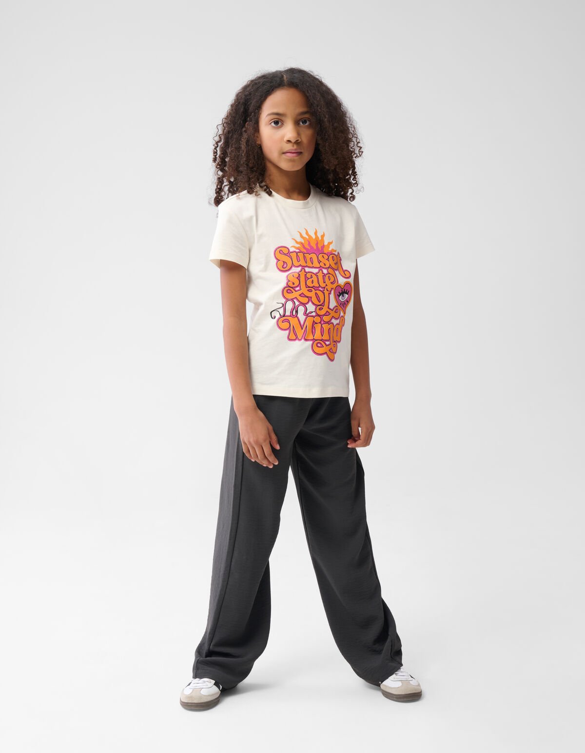 Glitter Artwork T-shirt Gebroken Wit SHOEBY GIRLS