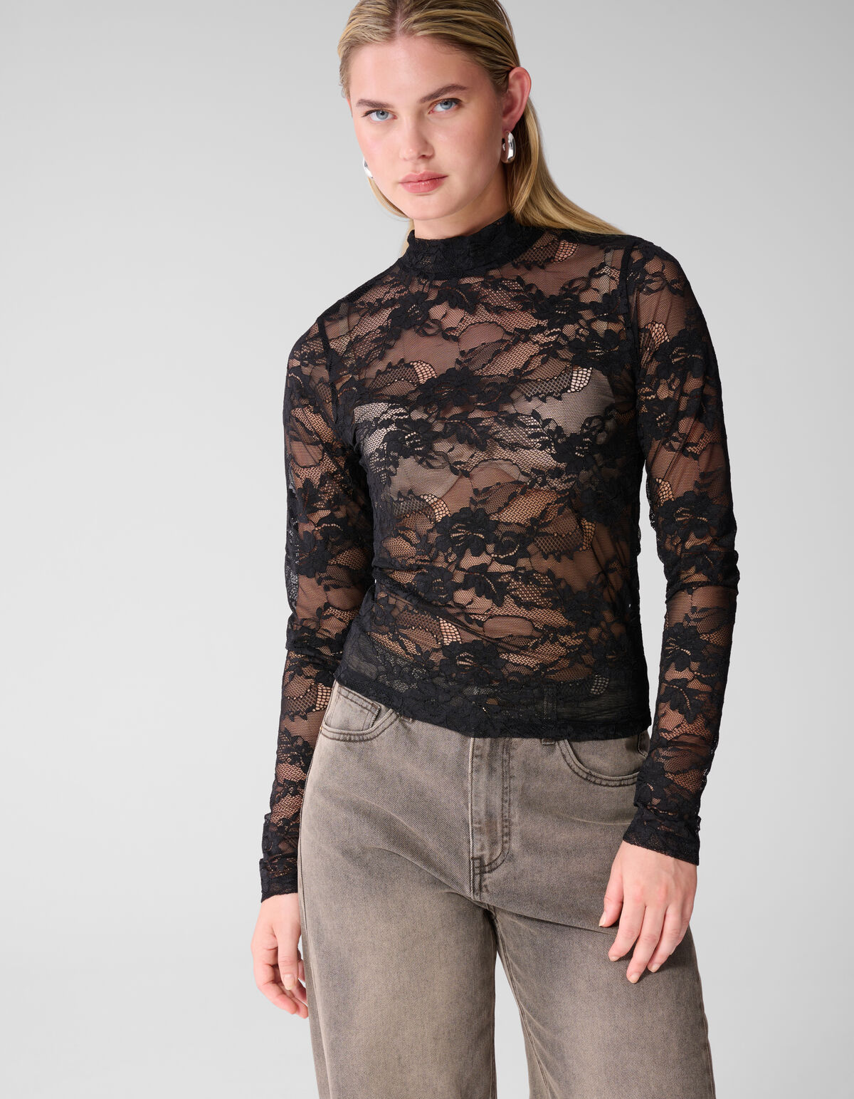 Kanten Top Zwart SHOEBY WOMEN