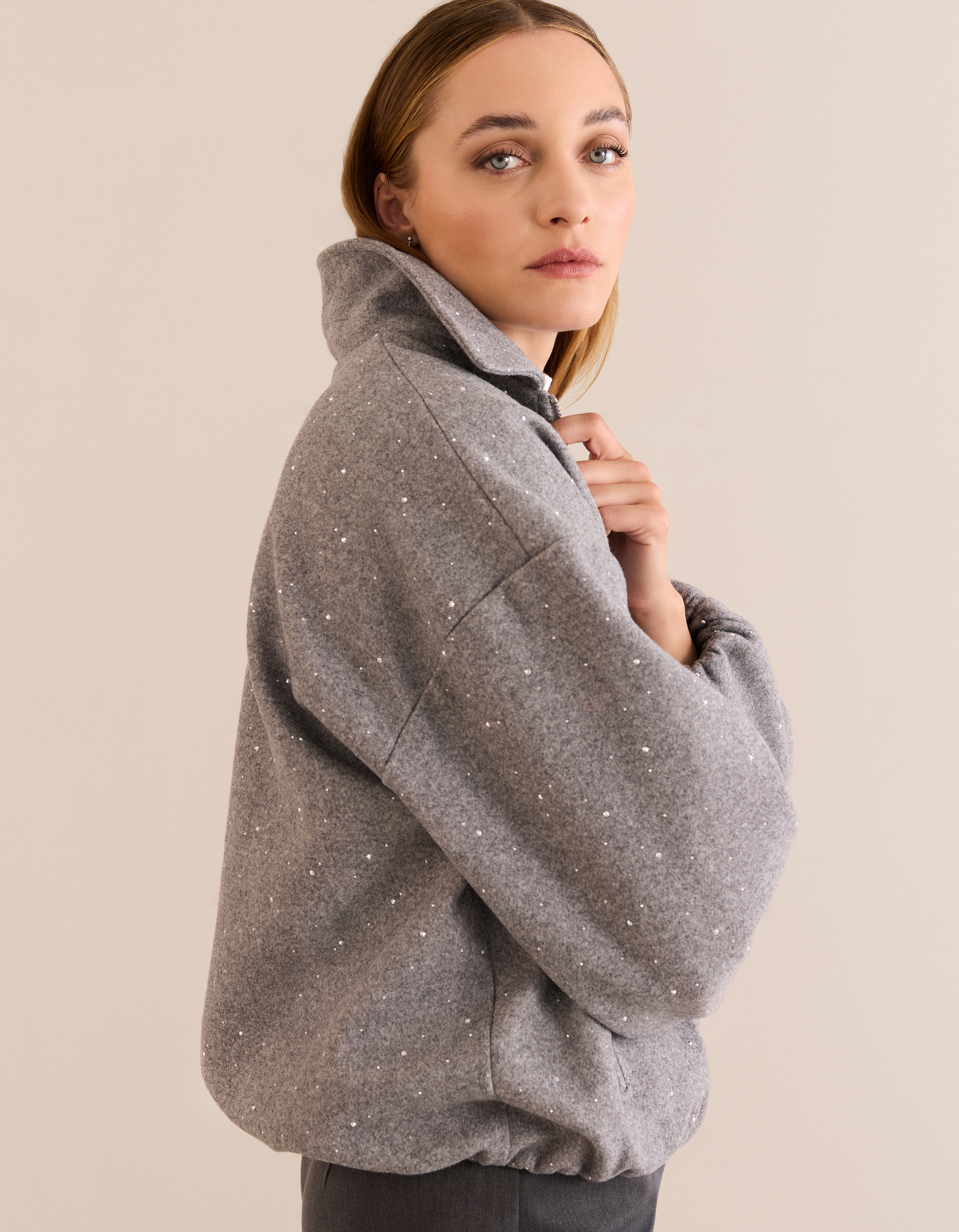 Strass Bomber Jack Grijs By Mieke SHOEBY WOMEN