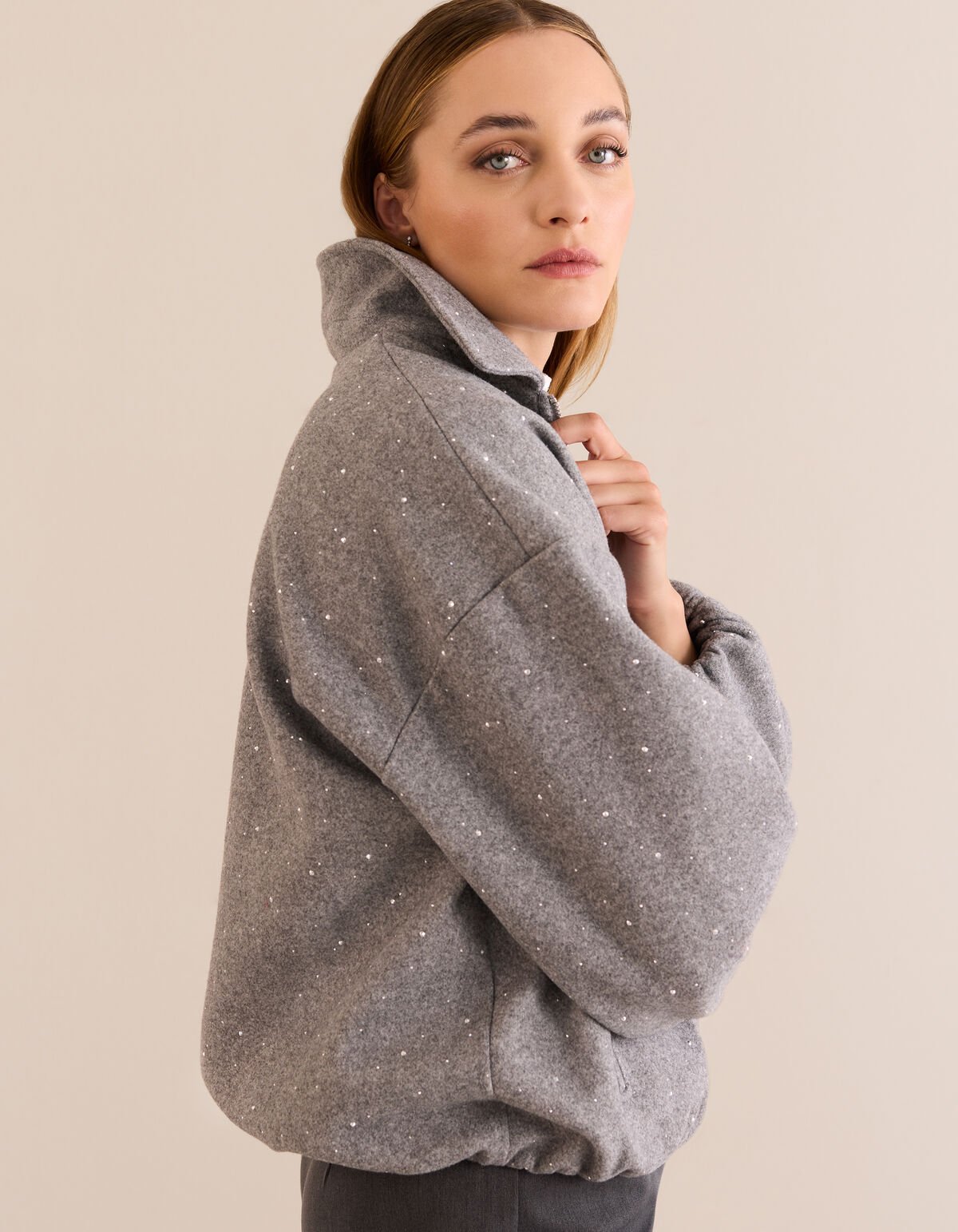 Strass Bomber Jack Grijs By Mieke SHOEBY WOMEN