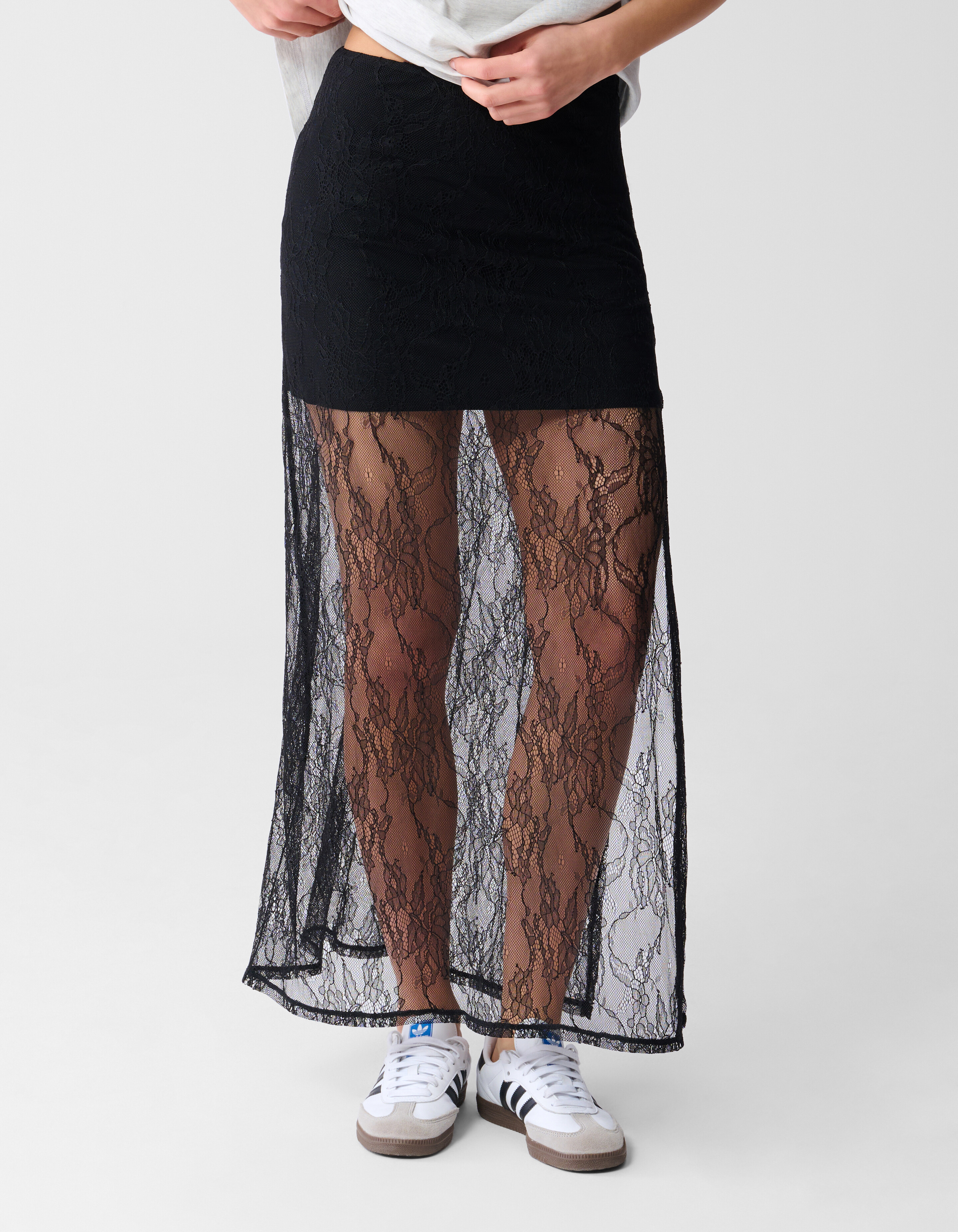 Kanten Maxi Rok Zwart By Monica SHOEBY WOMEN