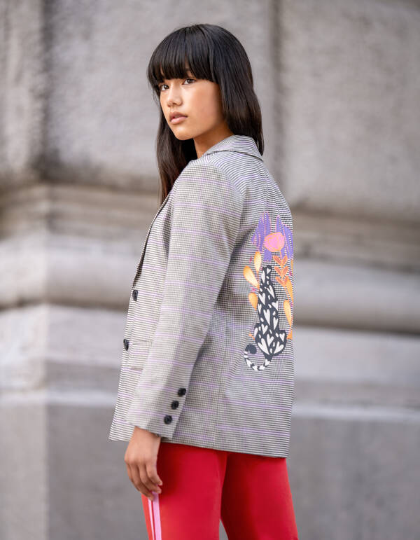Ruiten Artwork Blazer Lichtbruin SHOEBY GIRLS
