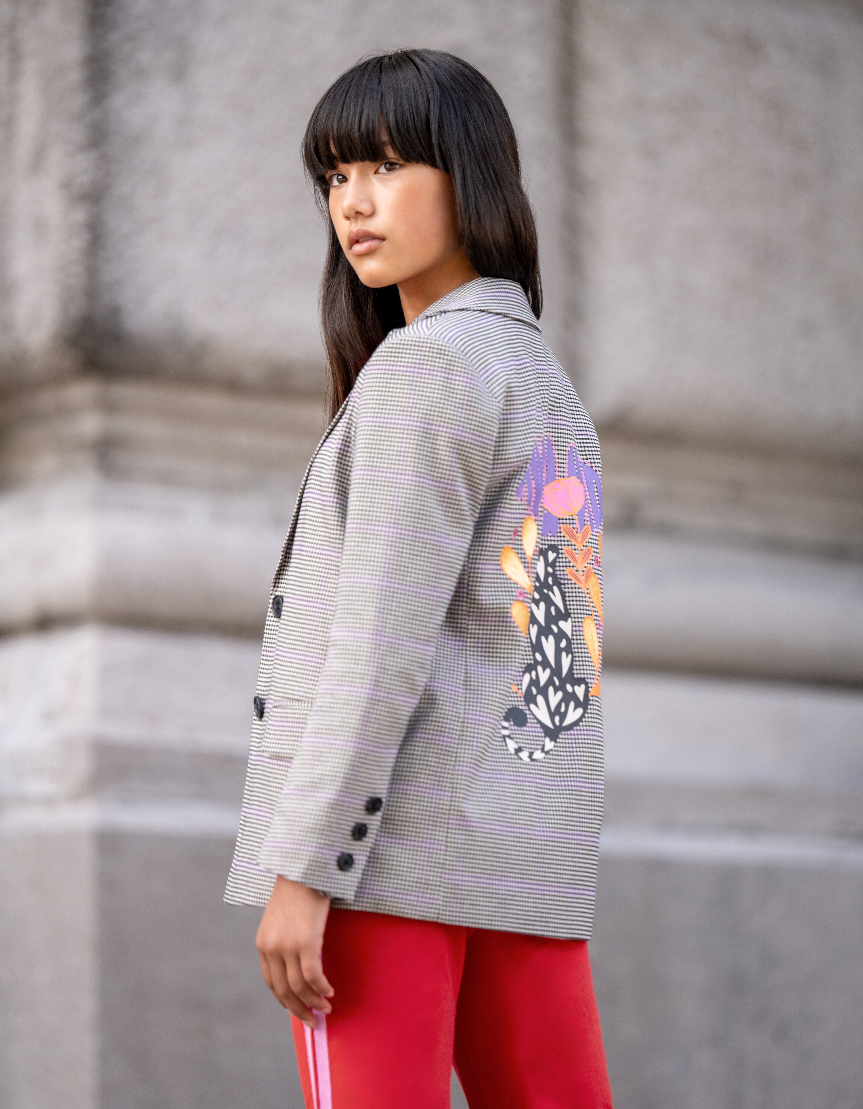 Ruiten Artwork Blazer Lichtbruin SHOEBY GIRLS