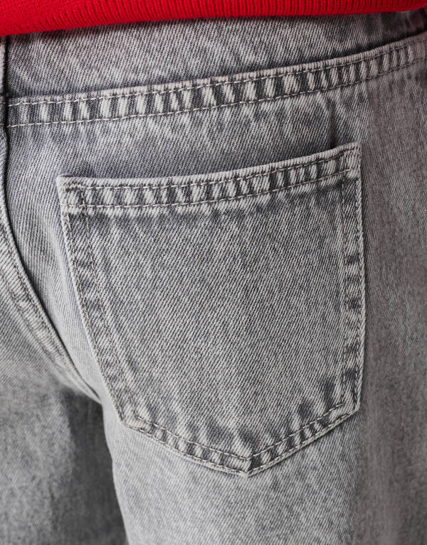 Rose Stud Straight Fit Jeans Lichtgrijs SHOEBY GIRLS