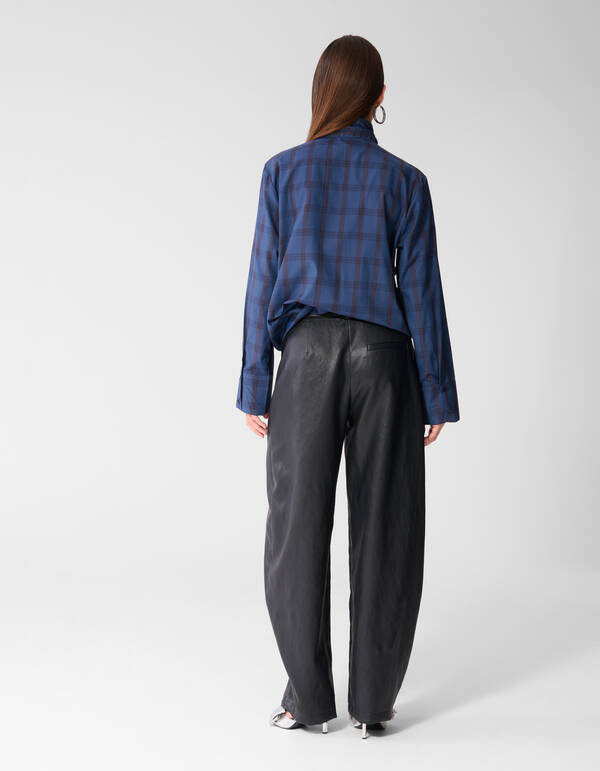 Oversized Fit Scarf Blouse Blauw SHOEBY WOMEN