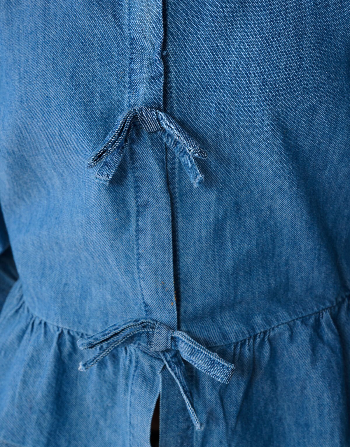 Denim Strik Blouse Blauw SHOEBY GIRLS