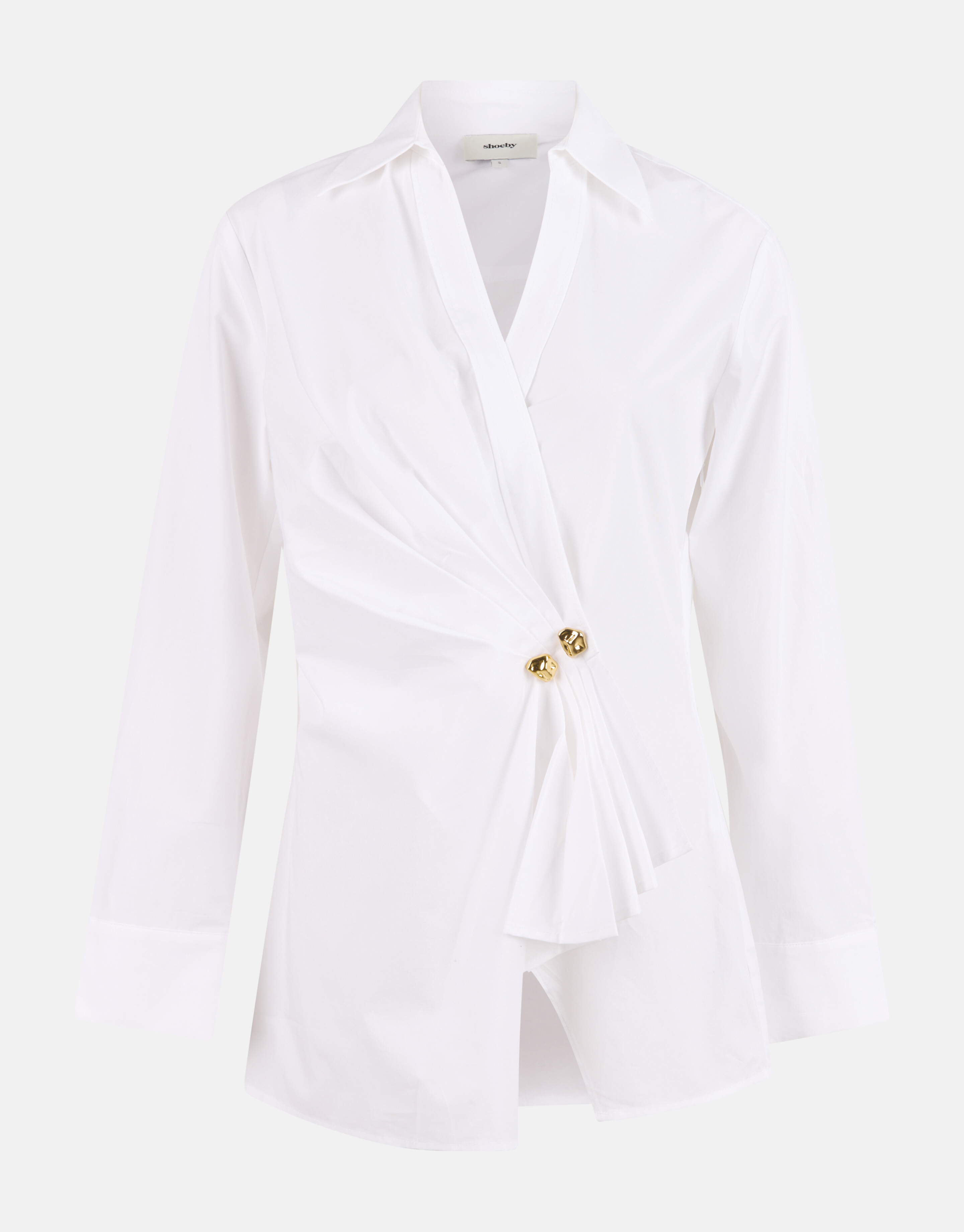 Poplin Overslag Blouse Wit SHOEBY WOMEN