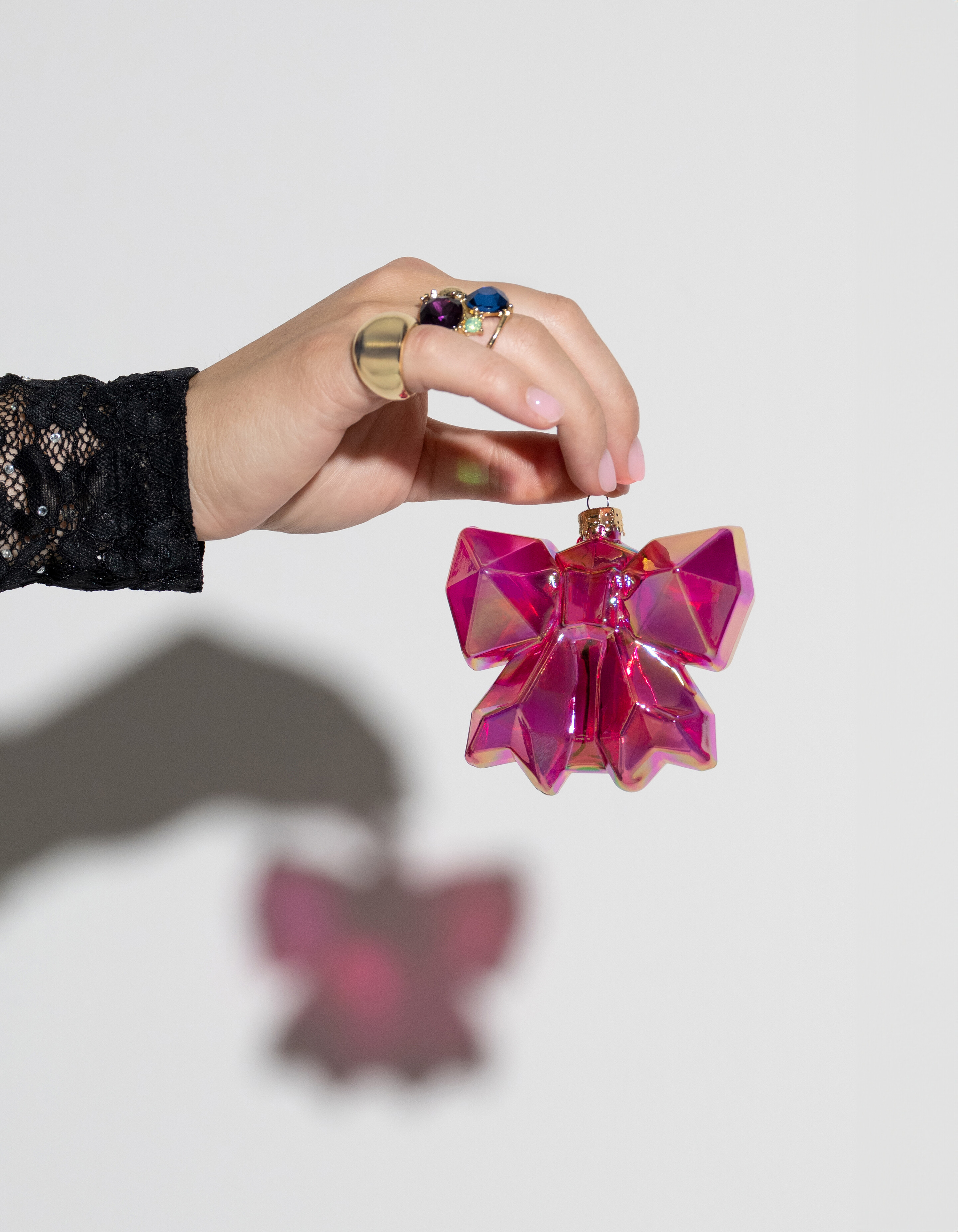 Strik Kerstbal Roze By Fred SHOEBY ACCESSOIRES