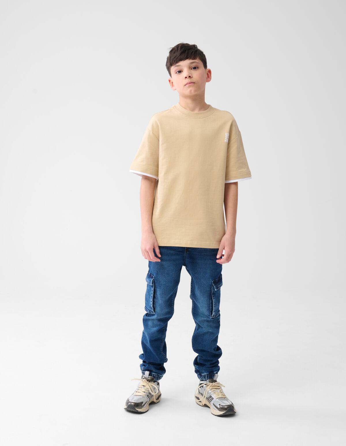 Tekst T-shirt Zand SHOEBY BOYS