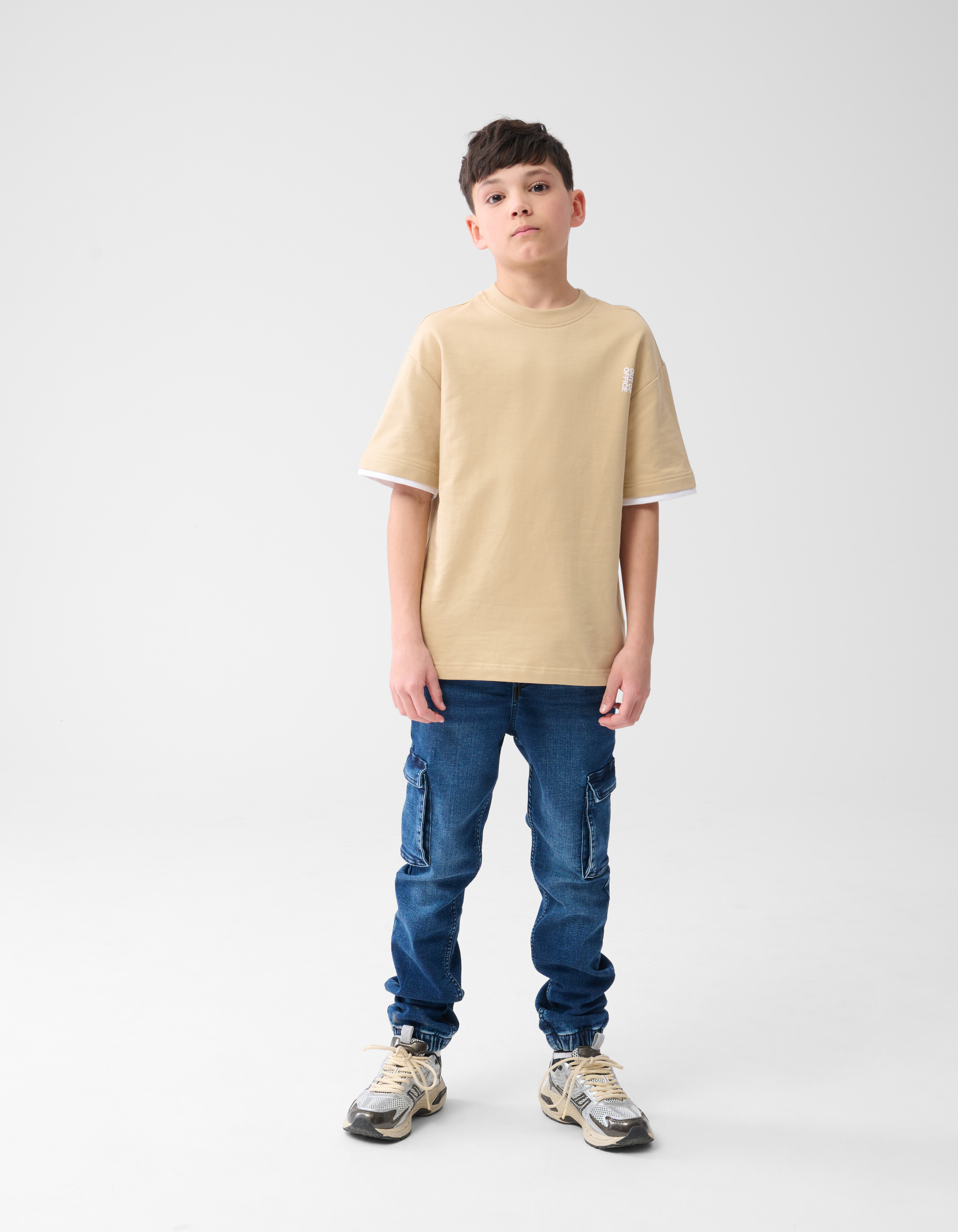 Tekst T-shirt Zand SHOEBY BOYS