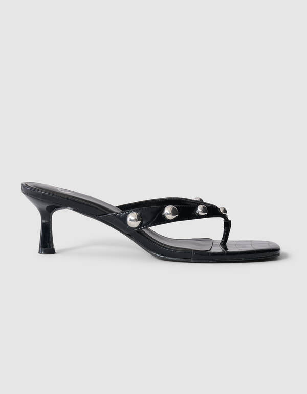 Studs Slipper Hakken Zwart SHOEBY SHOES