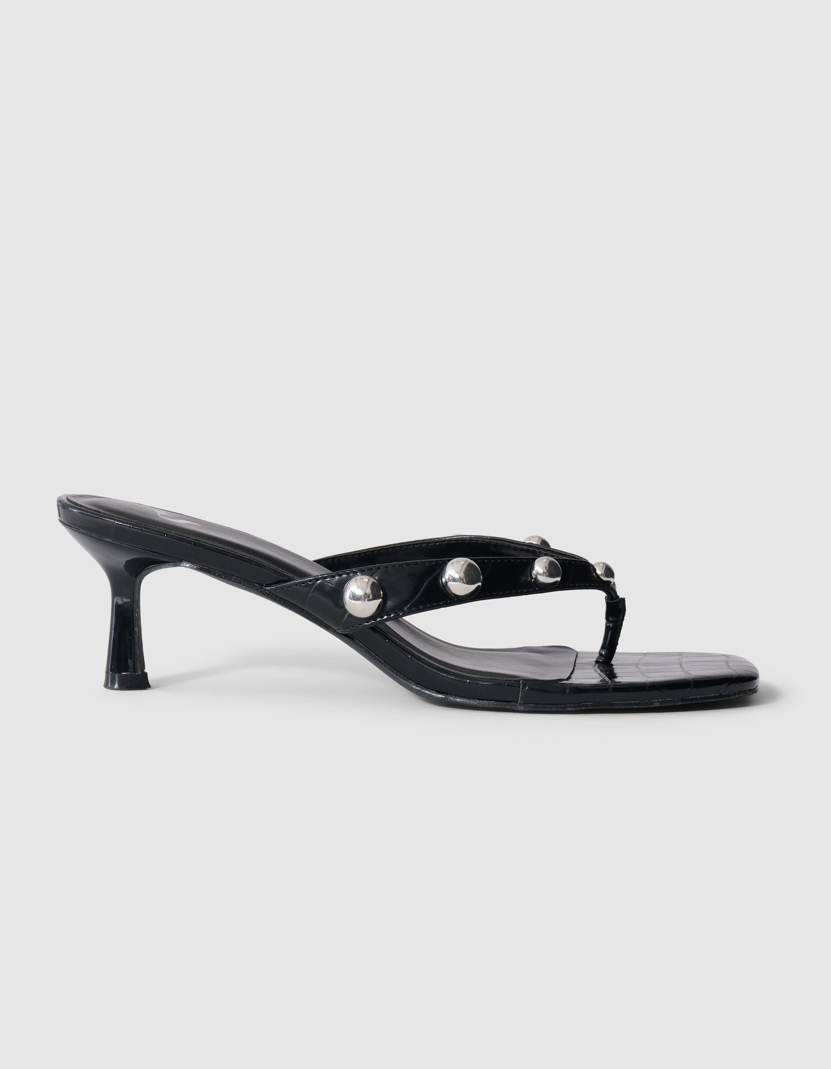 Studs Slipper Hakken Zwart SHOEBY SHOES