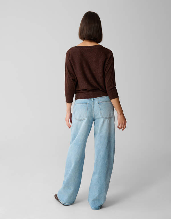 Glitter Vleermuis Trui Bruin SHOEBY WOMEN