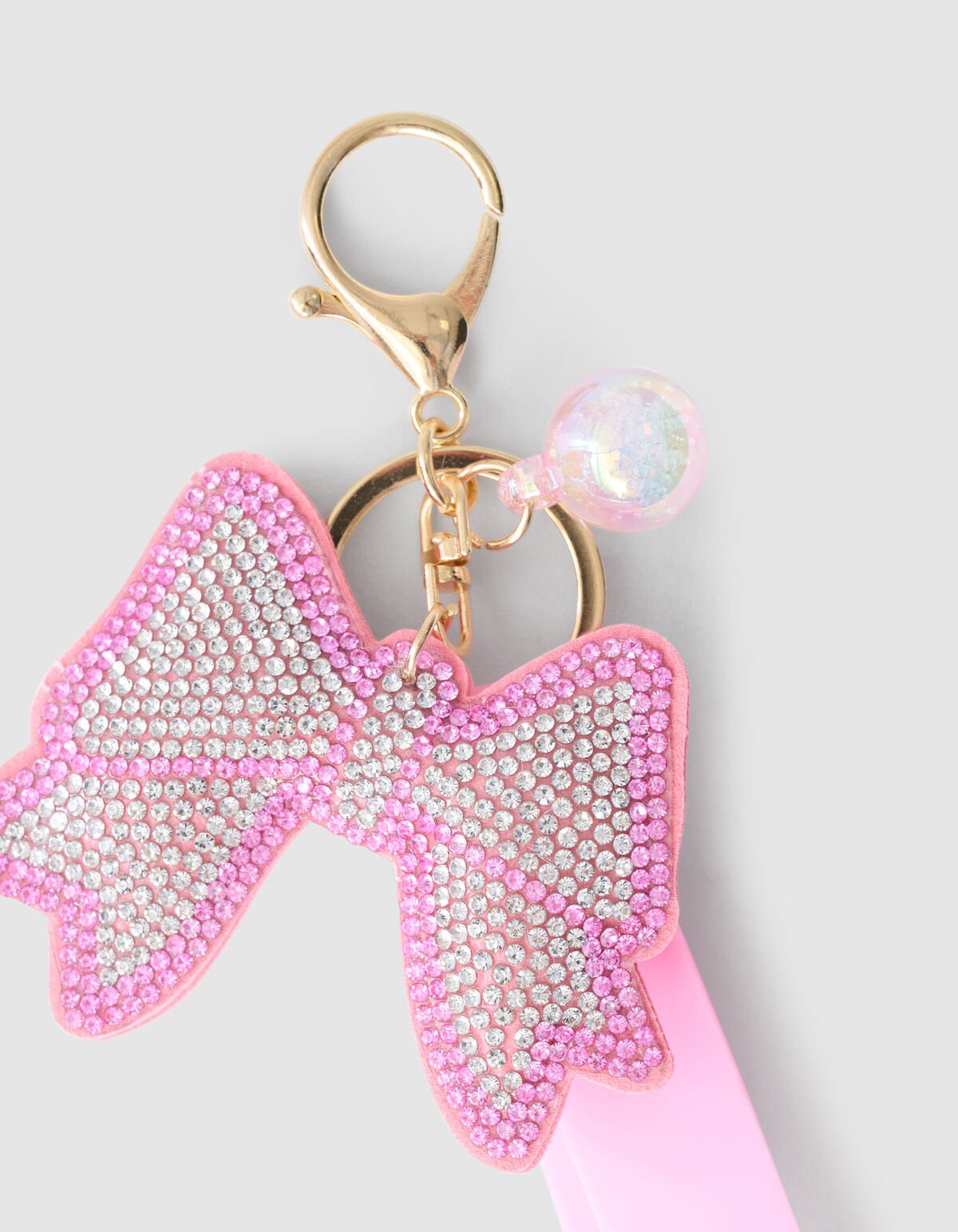Strass Strik Sleutelhanger Roze ACCESSOIRES SHOEBY