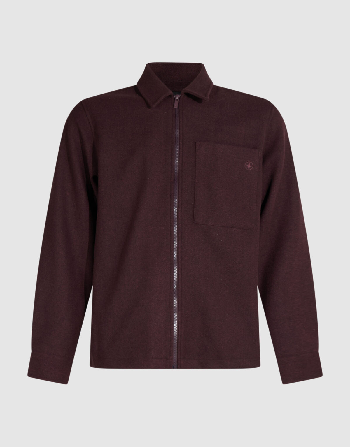 Melange Zip Overshirt Donkerrood SHOEBY MEN