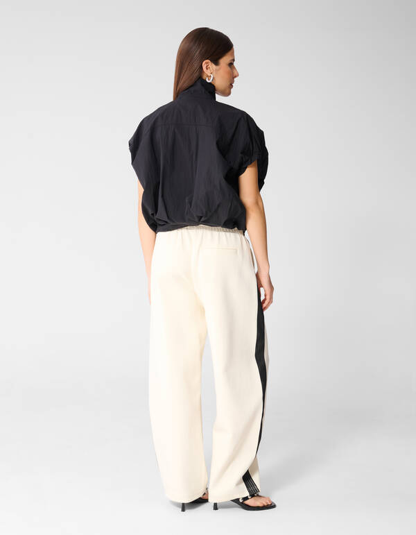 Oversized Balloon Fit Blouse Zwart SHOEBY WOMEN