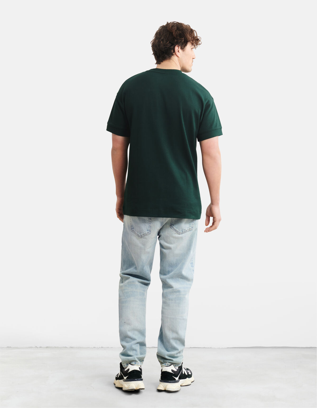 Relaxed Fit T-shirt Donkergroen SHOEBY MEN