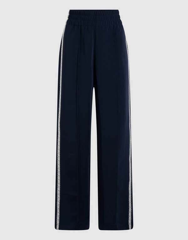 Sporty Wide Leg Broek Donkerblauw SHOEBY WOMEN