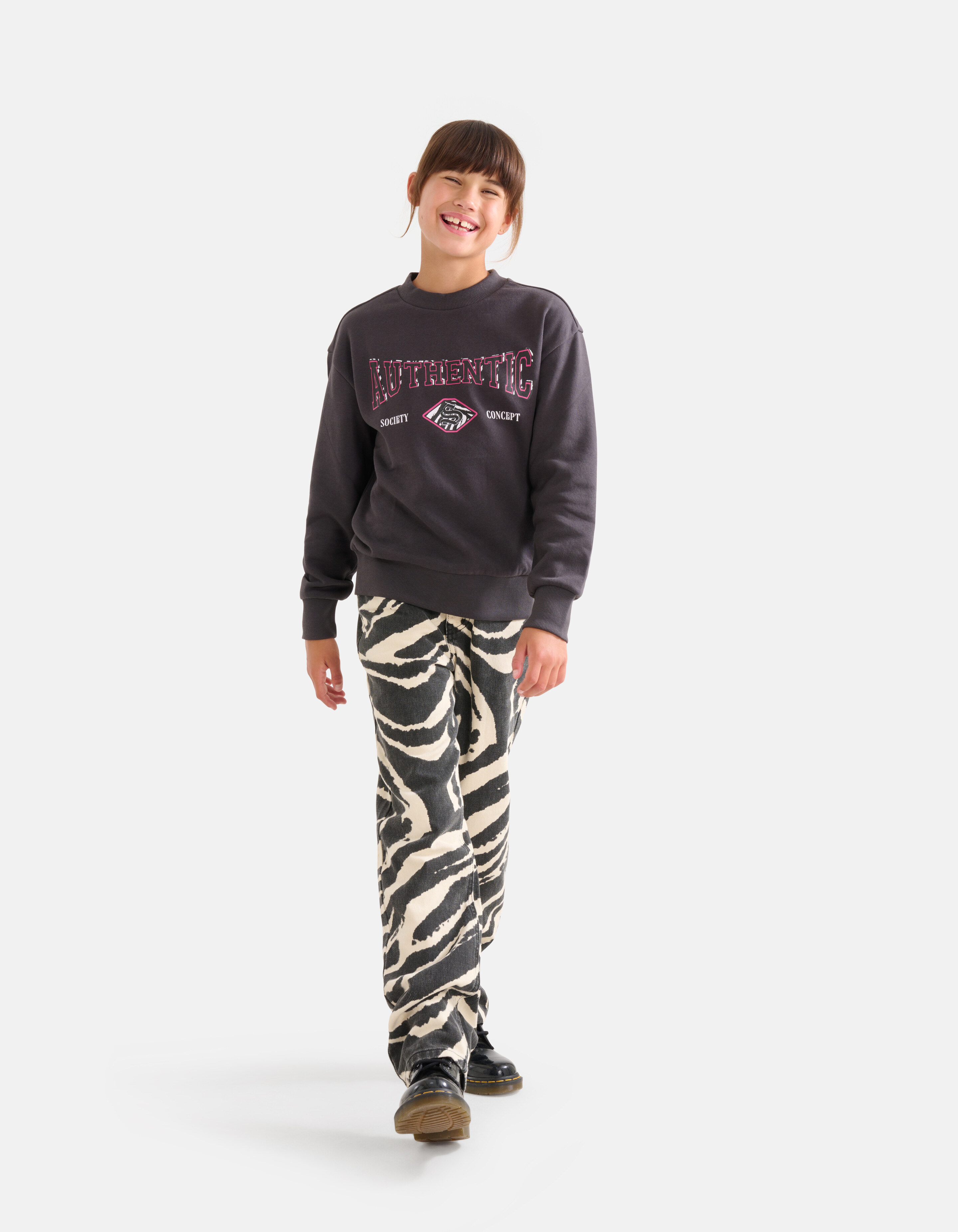 Artwork Sweater Donkergrijs SHOEBY GIRLS
