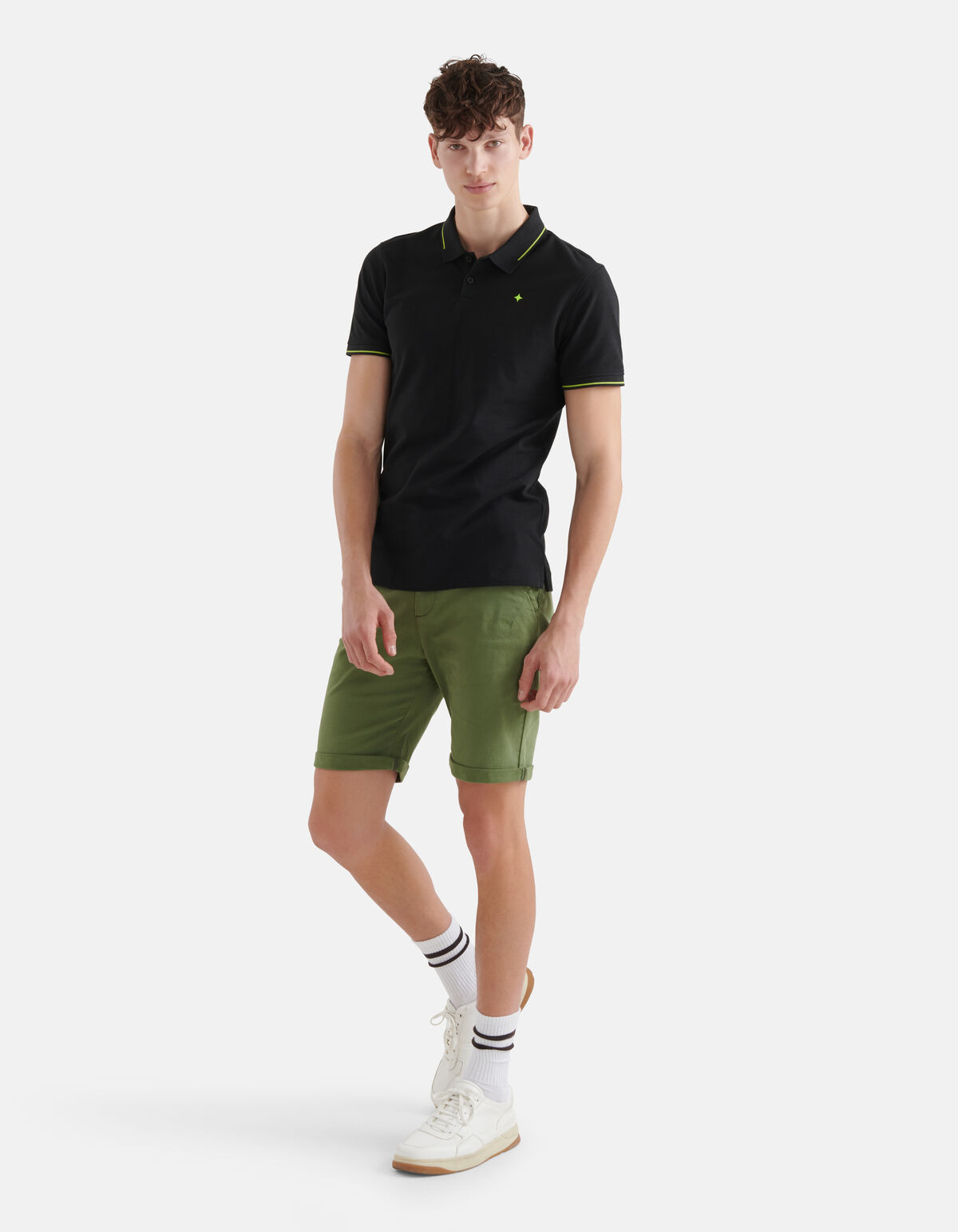 Twill Short Donkergroen SHOEBY MEN