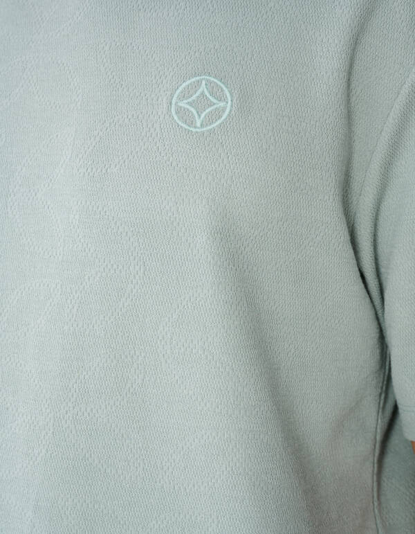 All Over Structuur T-shirt Lichtgroen SHOEBY MEN