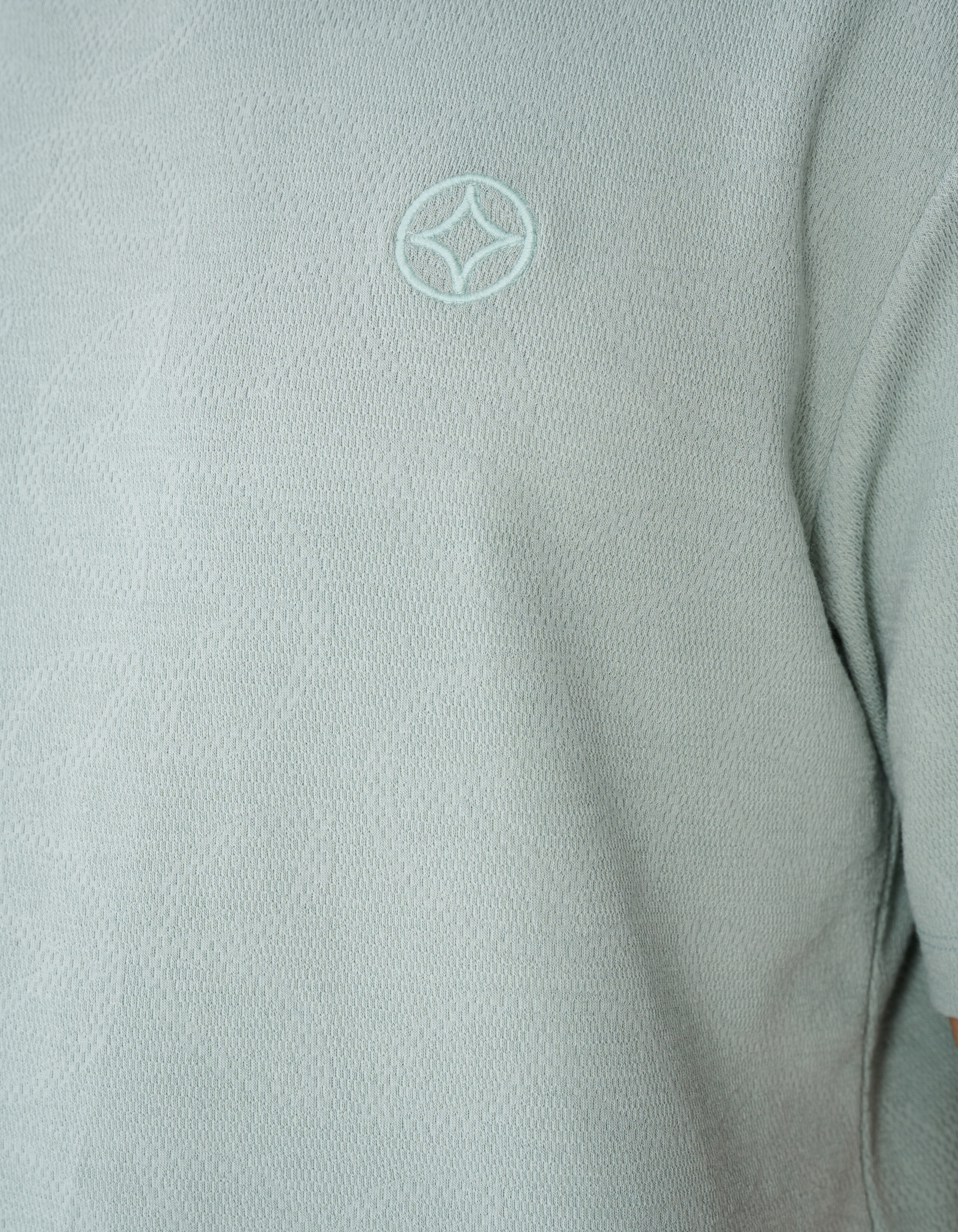 All Over Structuur T-shirt Lichtgroen SHOEBY MEN