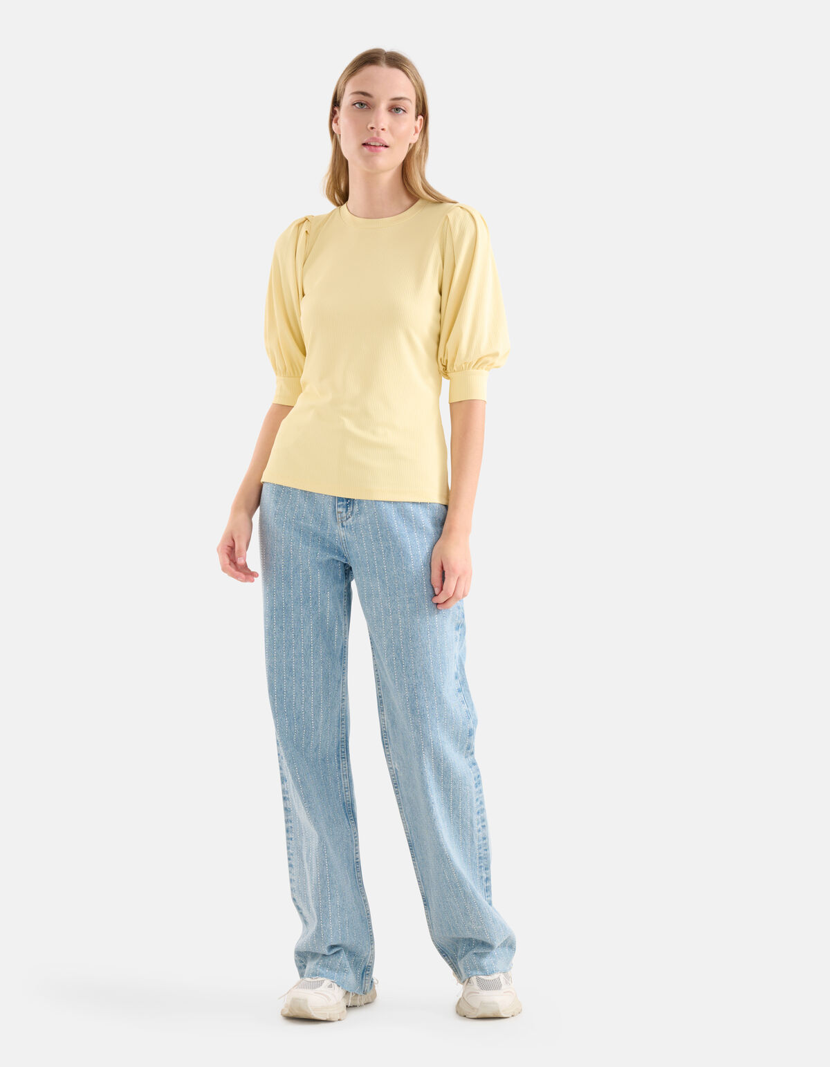 Rib Top Lichtgeel SHOEBY WOMEN