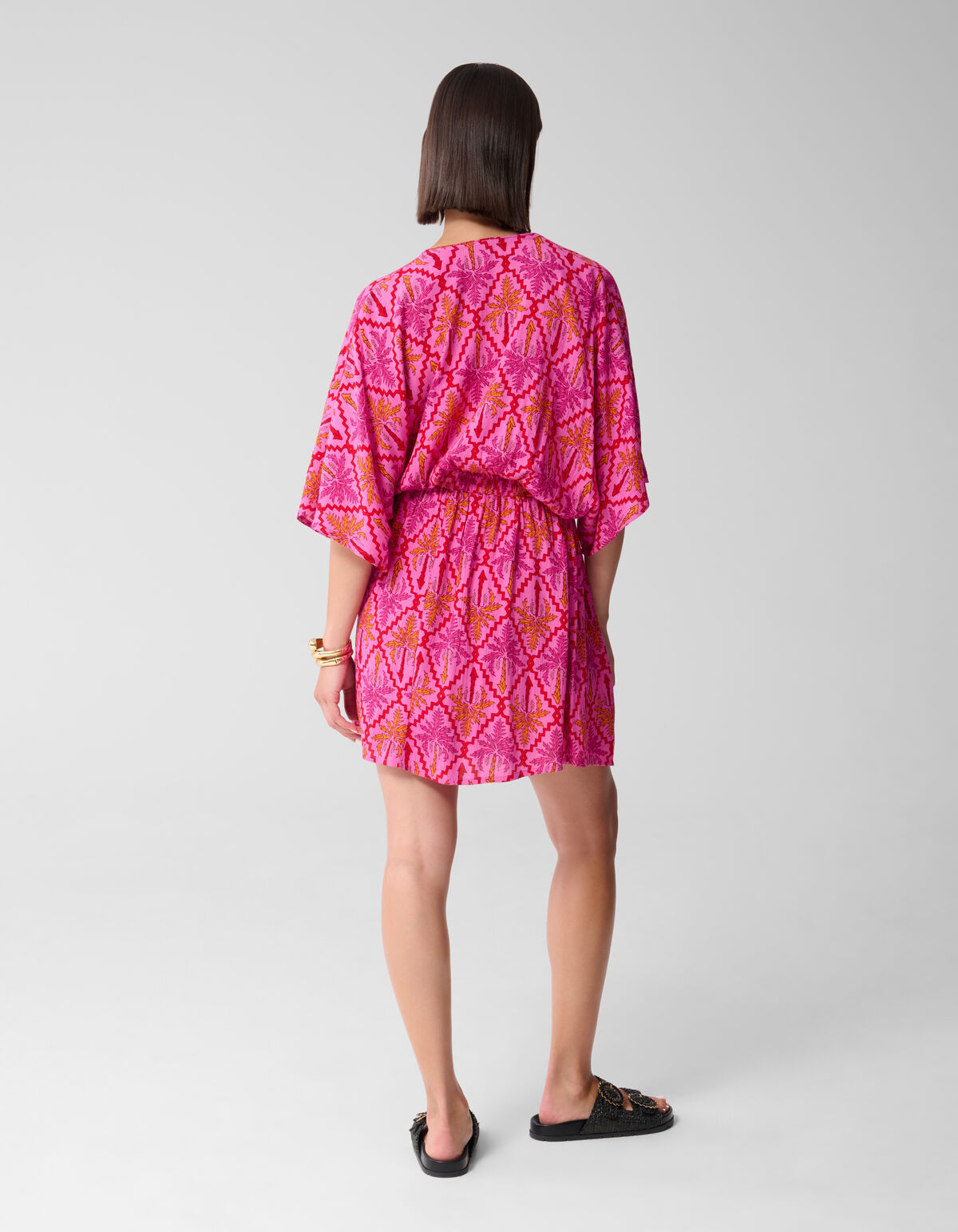 Printed Crinkle Mini Jurk Roze SHOEBY WOMEN