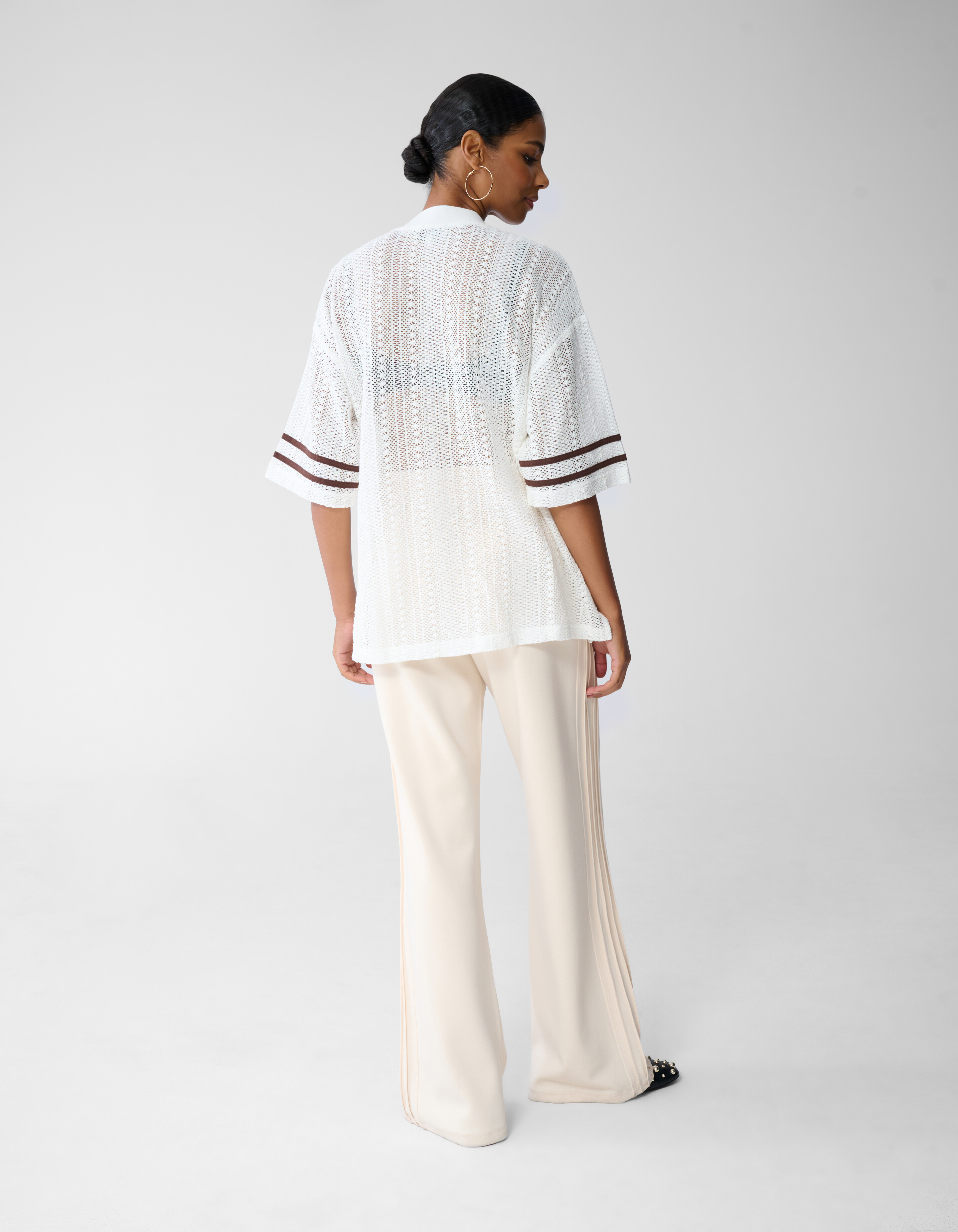 Oversized Baseball T-shirt Gebroken Wit By Fred SHOEBY WOMEN