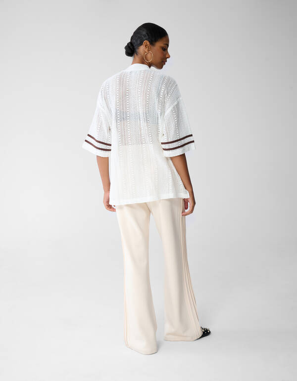 Oversized Baseball T-shirt Gebroken Wit By Fred SHOEBY WOMEN