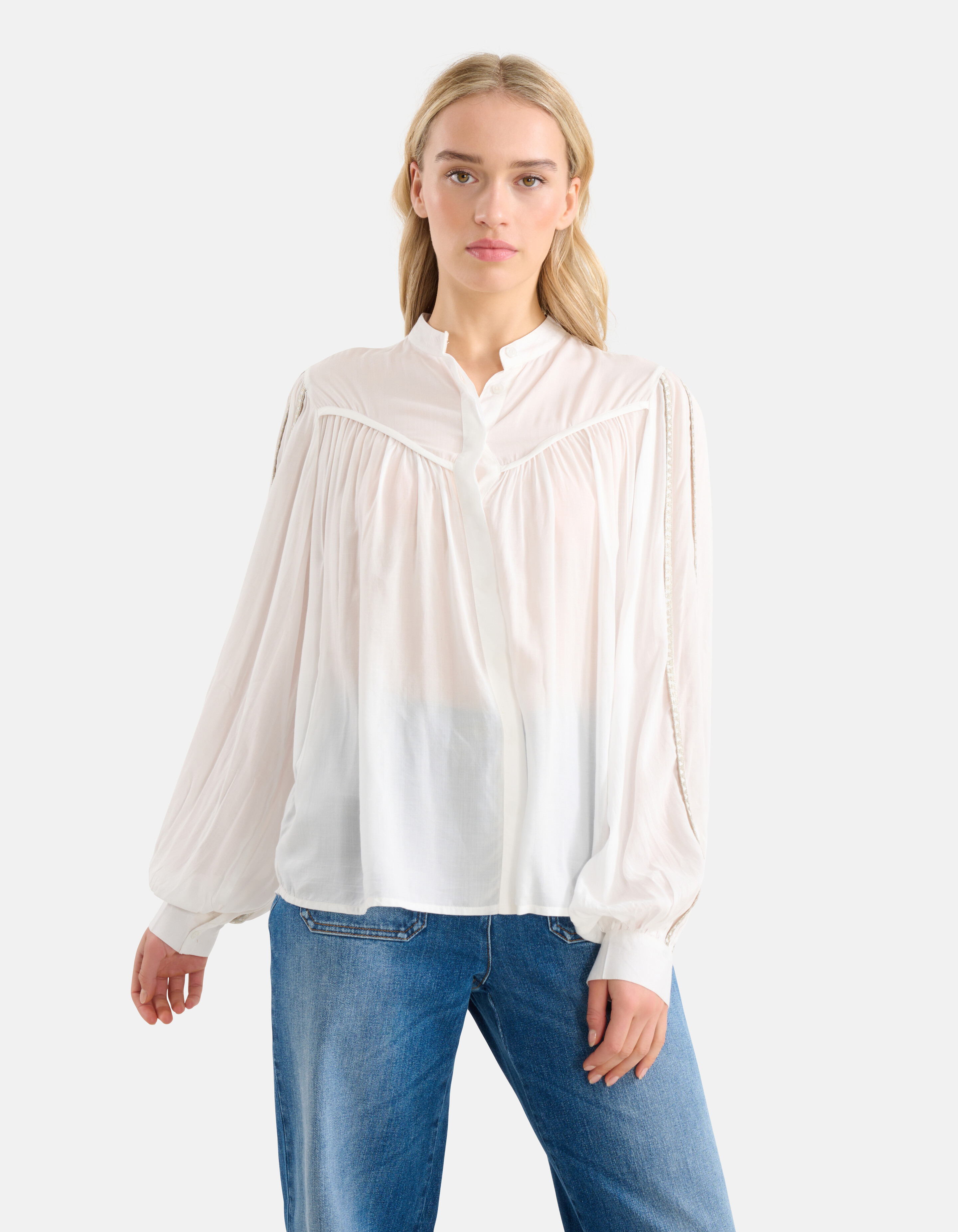 Pleated Blouse Gebroken Wit By Mieke SHOEBY WOMEN