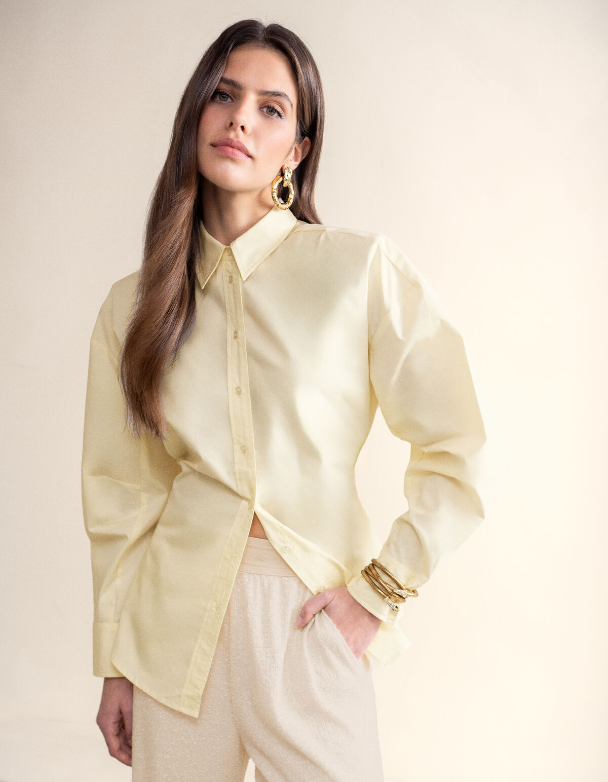 Egg Shape Strik Blouse Lichtgeel SHOEBY WOMEN