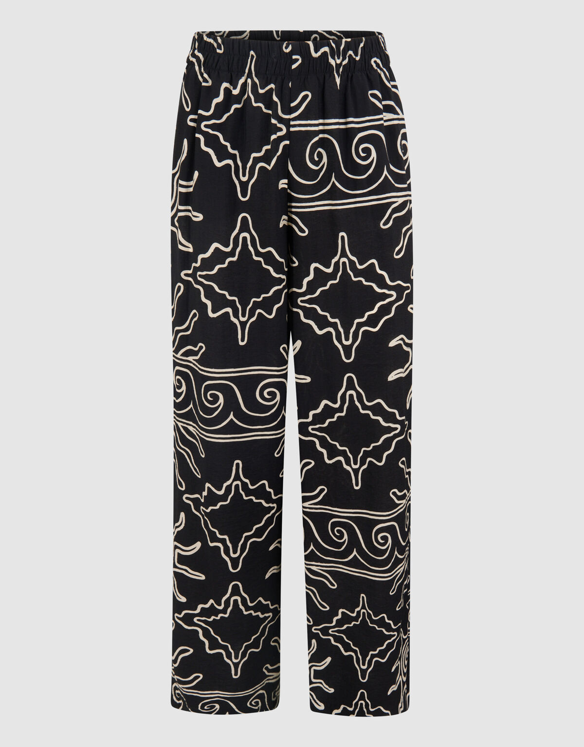 Printed Wide Leg Broek Zwart SHOEBY WOMEN