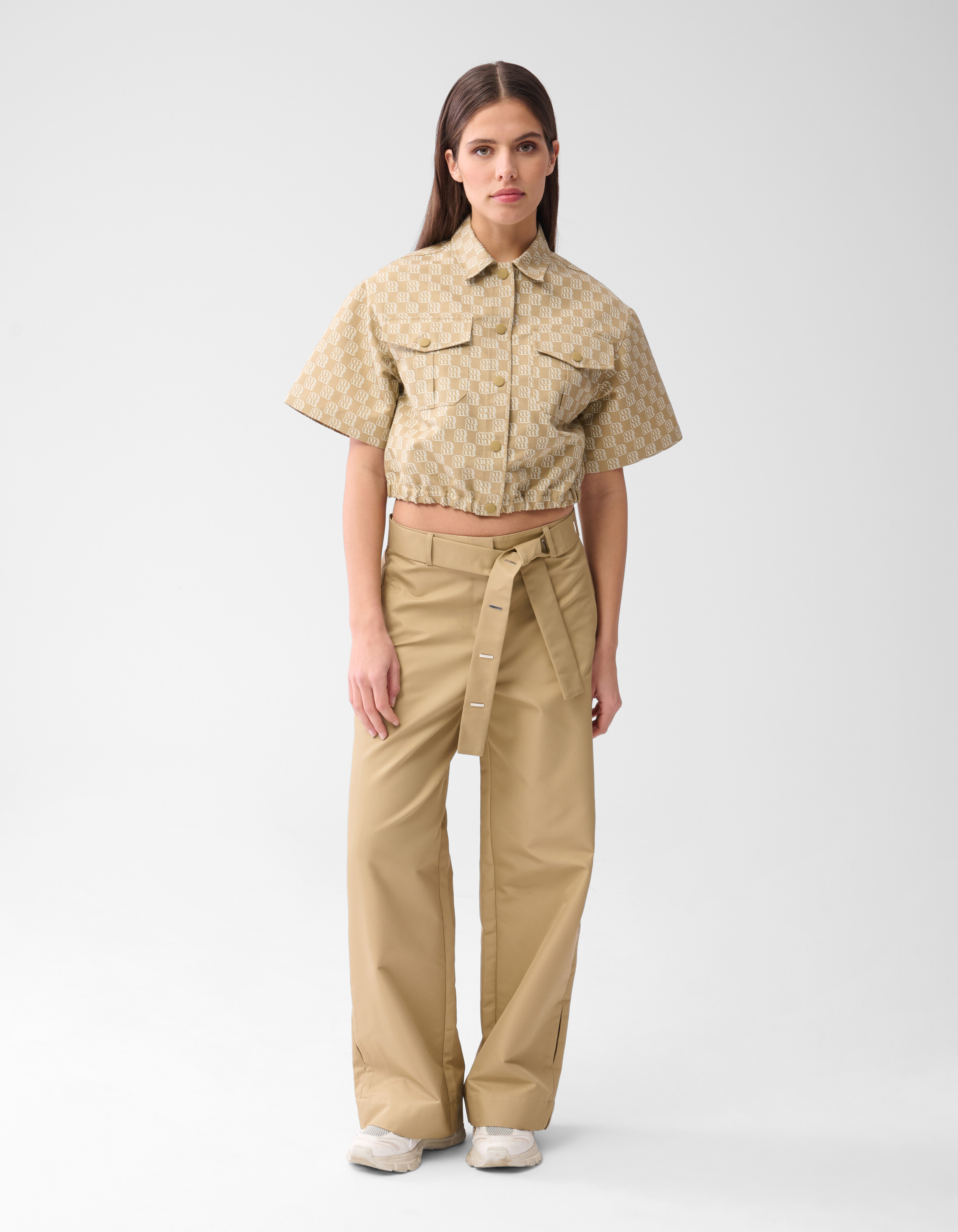 Cropped Printed Blouse Zand By Mieke SHOEBY WOMEN
