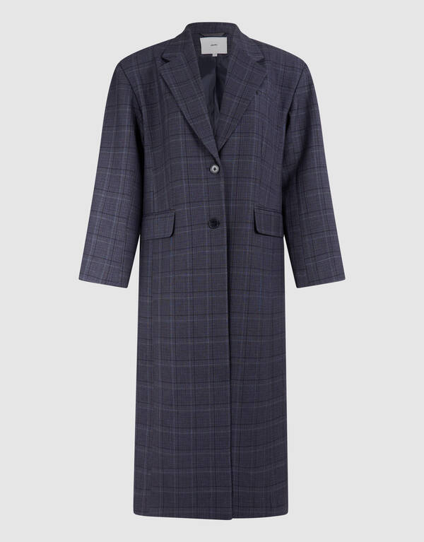 Midi Check Blazer Donkergrijs SHOEBY WOMEN