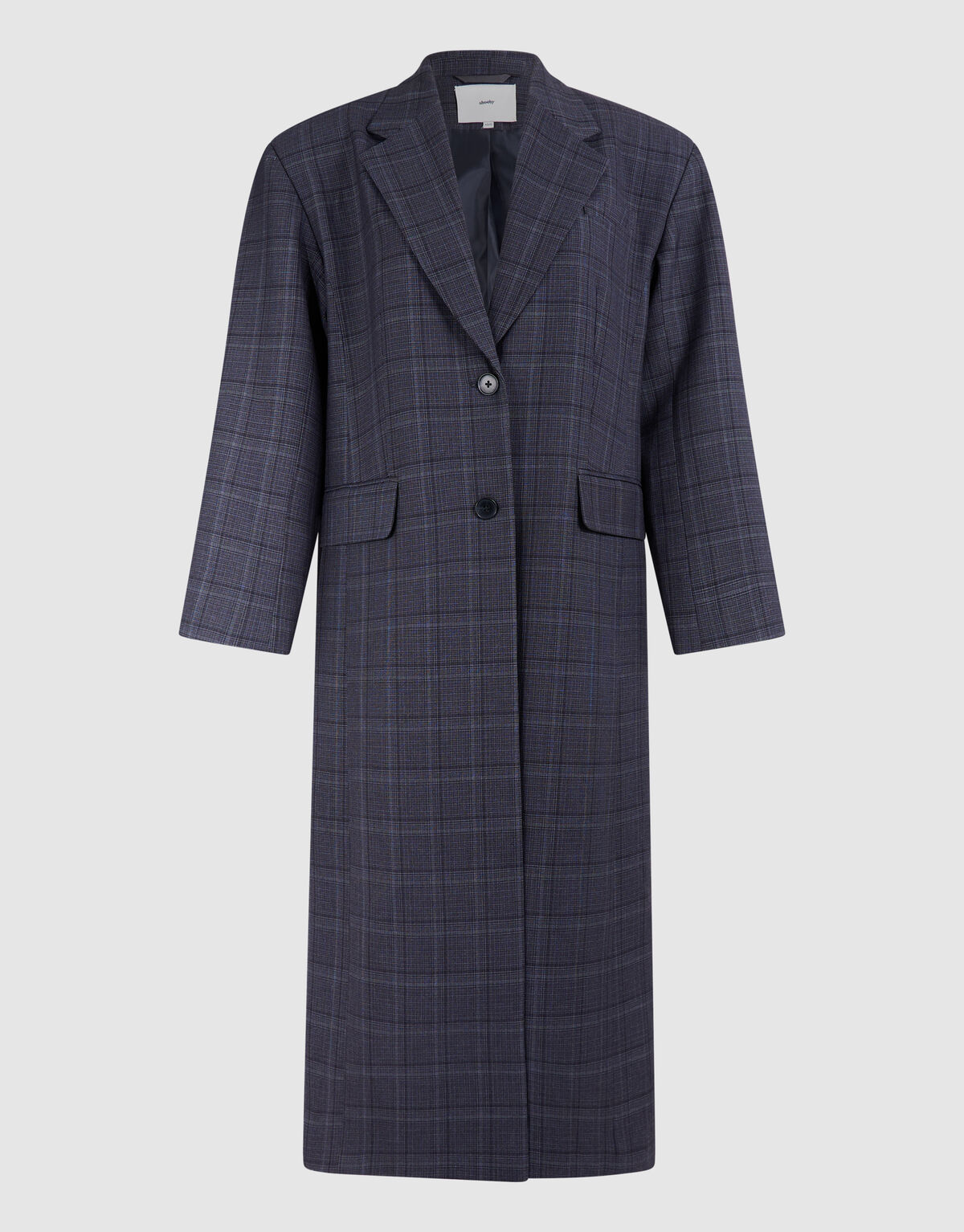 Midi Check Blazer Donkergrijs SHOEBY WOMEN