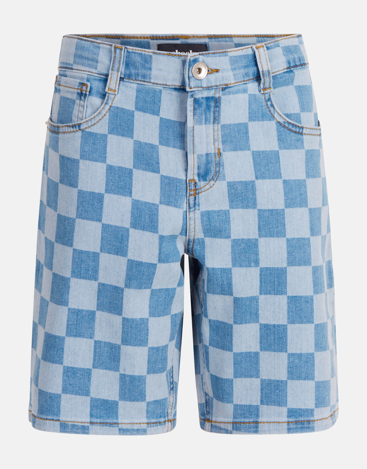 Check Denim Short Mediumstone SHOEBY BOYS