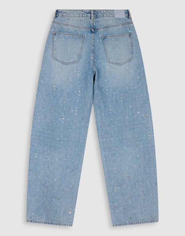 Strass Baggy Fit Jeans Blauw SHOEBY WOMEN