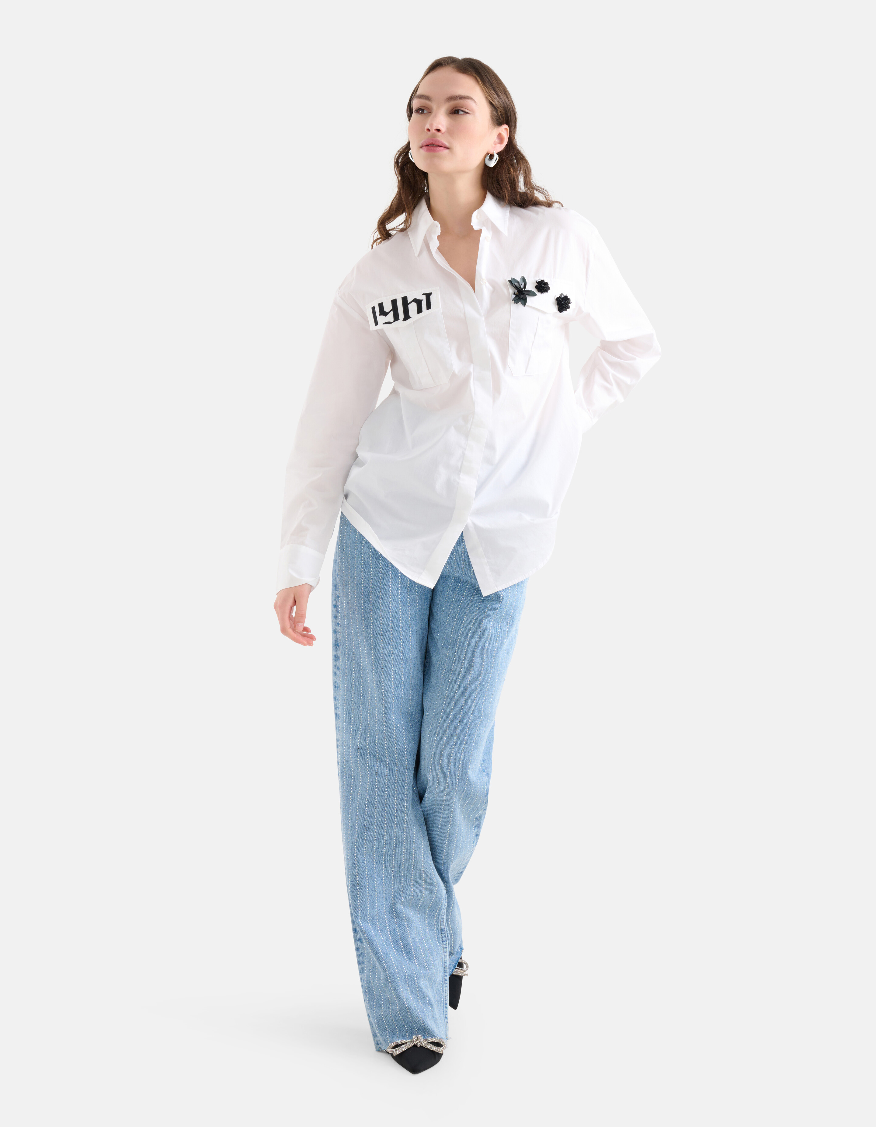 3D Embroidery Blouse Wit SHOEBY WOMEN